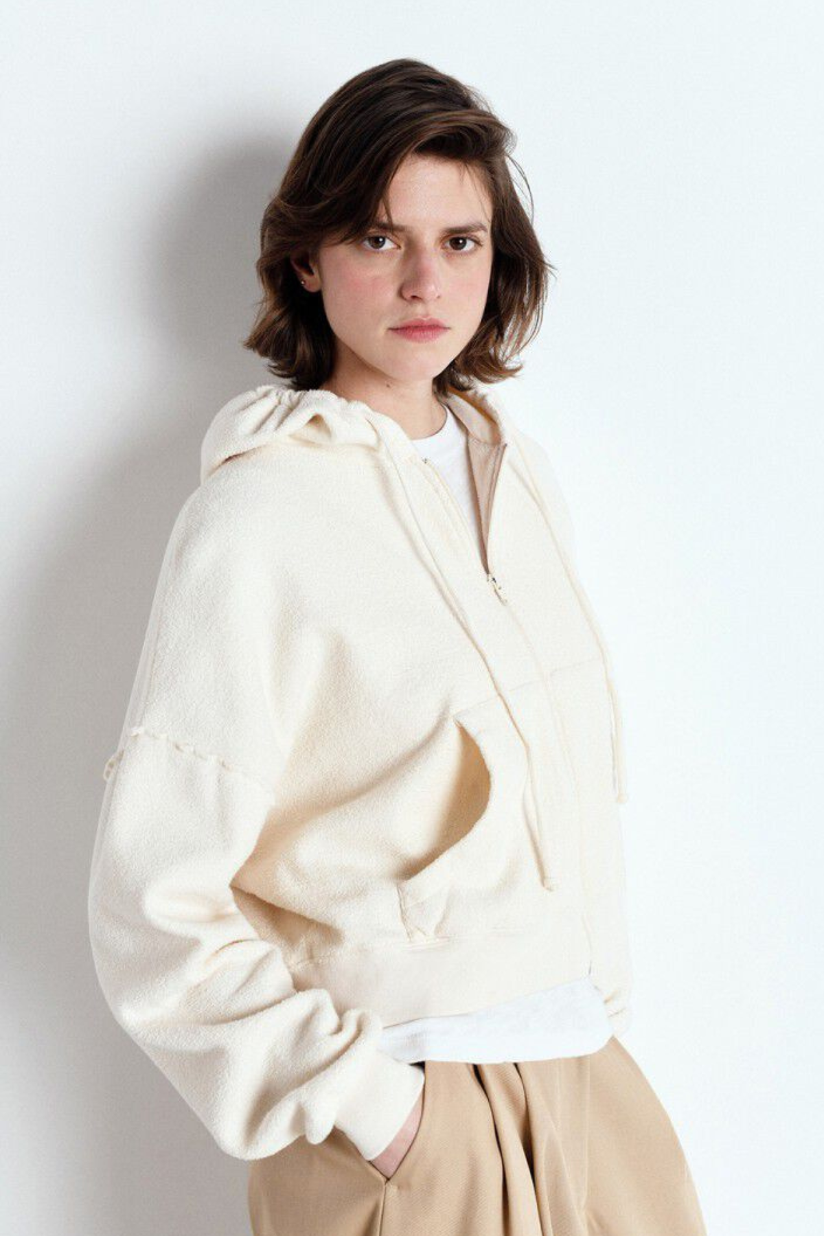 Sweatjacke „ Bobypark“ für Erwachsene | Ecru