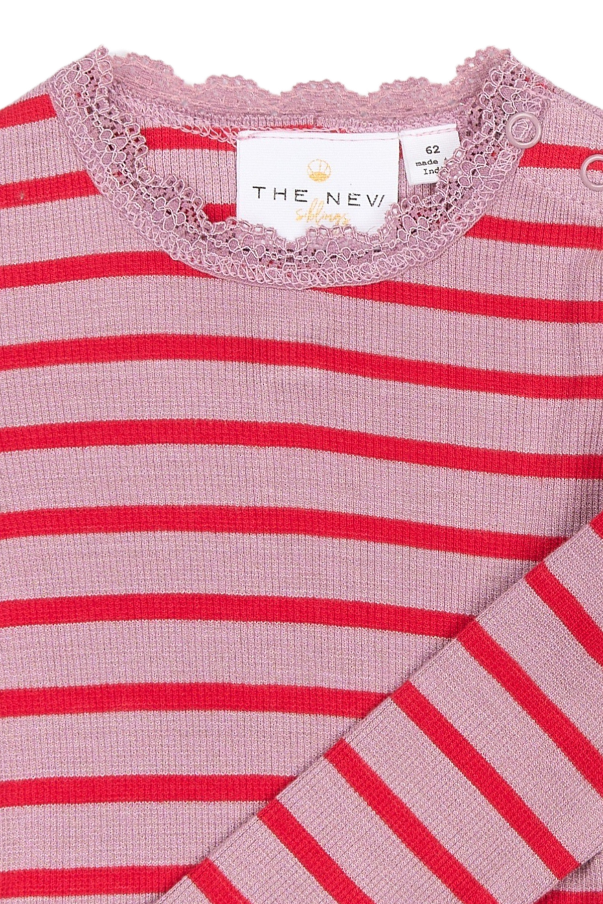Ripp-Langarmbody "Rie" | Mauve Shadows Striped