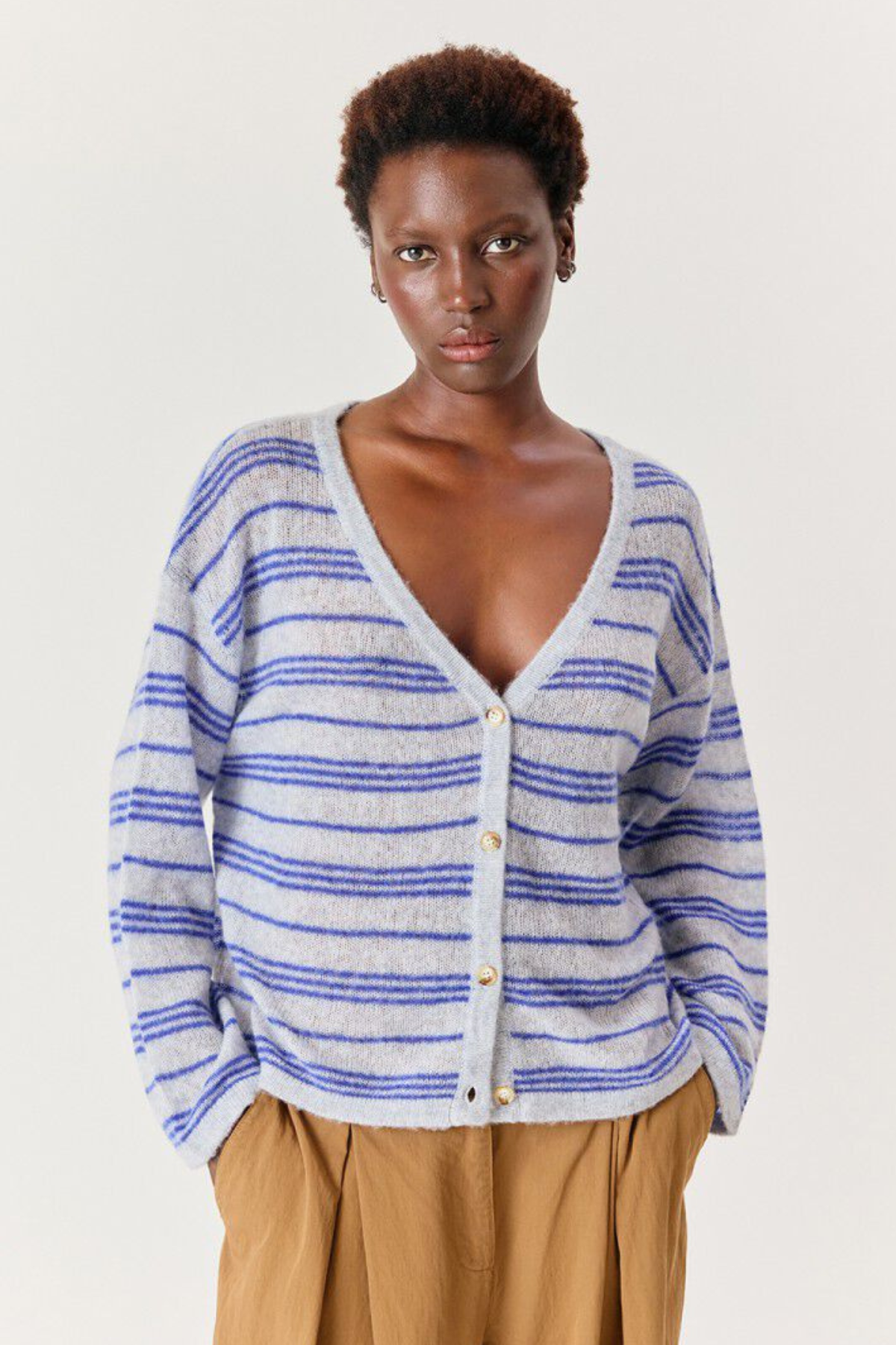 Cardigan „Bodyrow“ für Damen | GRIS RAYE VAGUE CHINE
