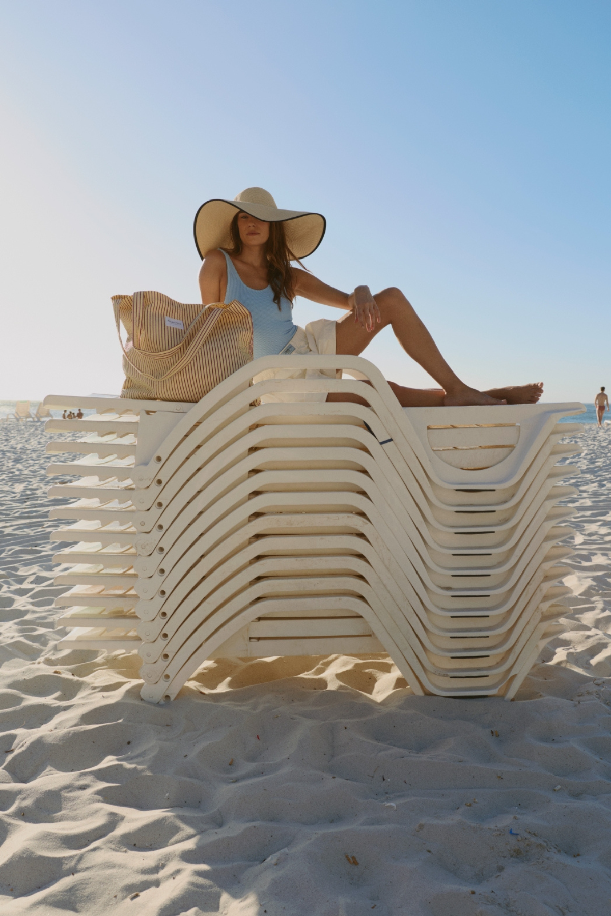 Mom Bag | Butter Yellow Poplin Stripe