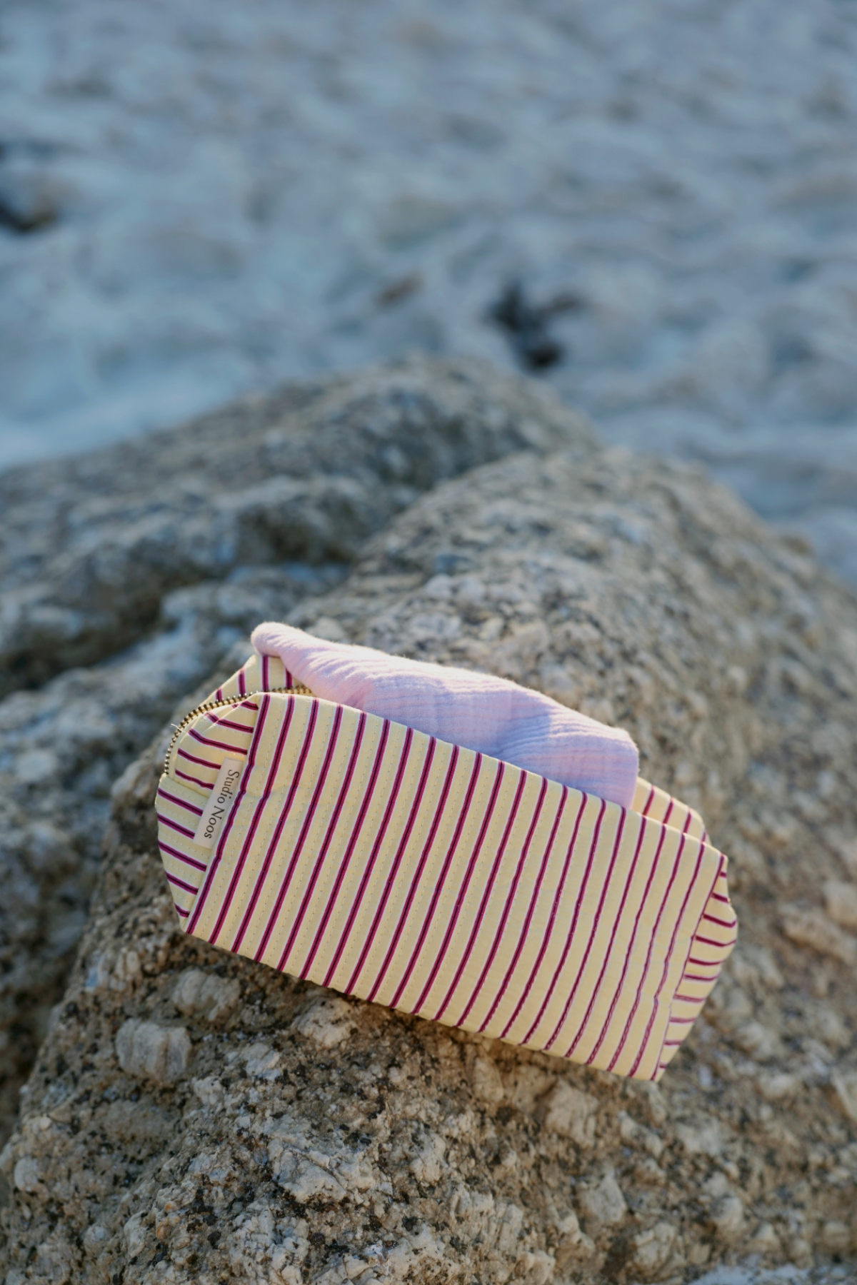 Kulturtasche | Butter Yellow Poplin Striped