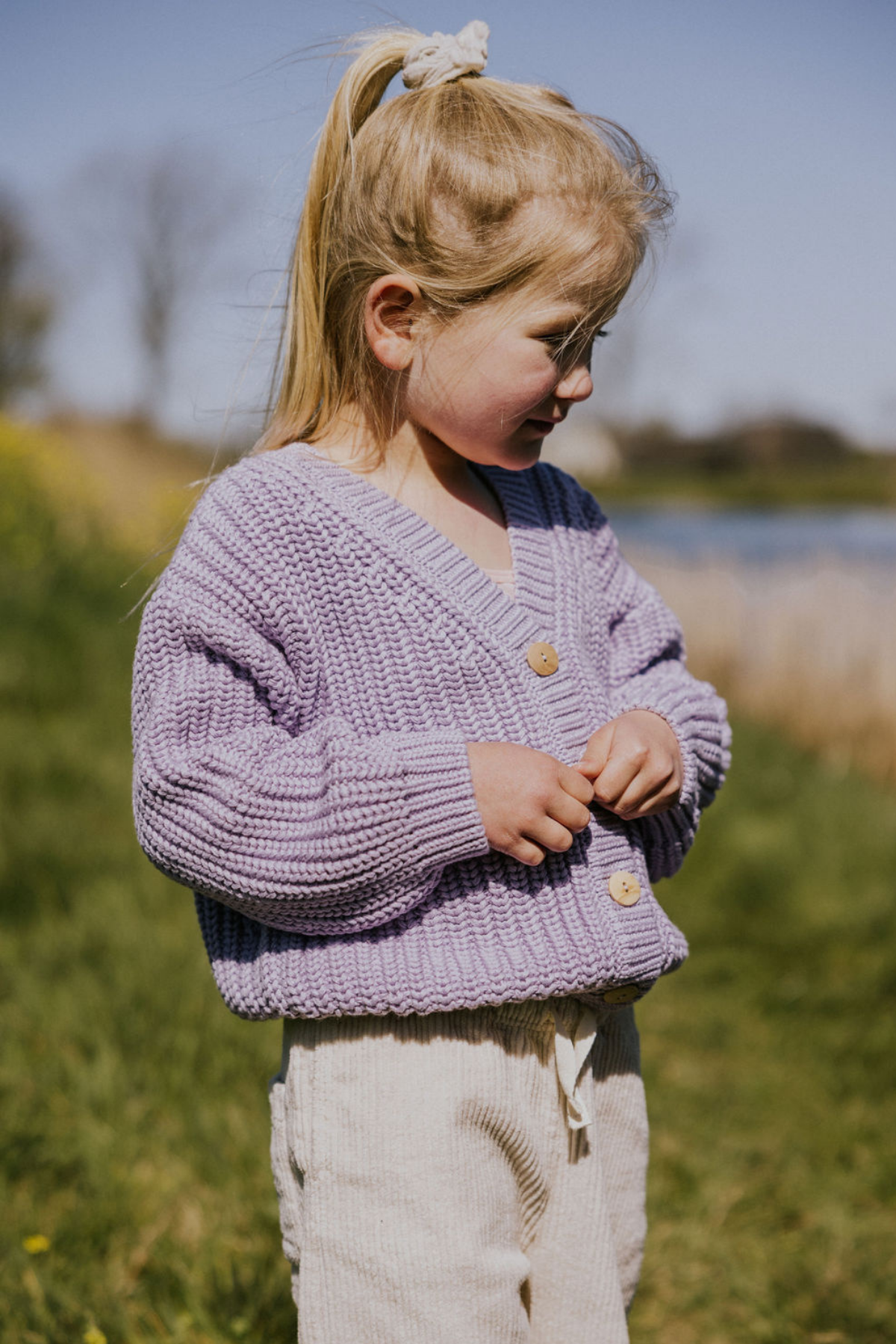Chunky Knitted Cardigan | Lilac