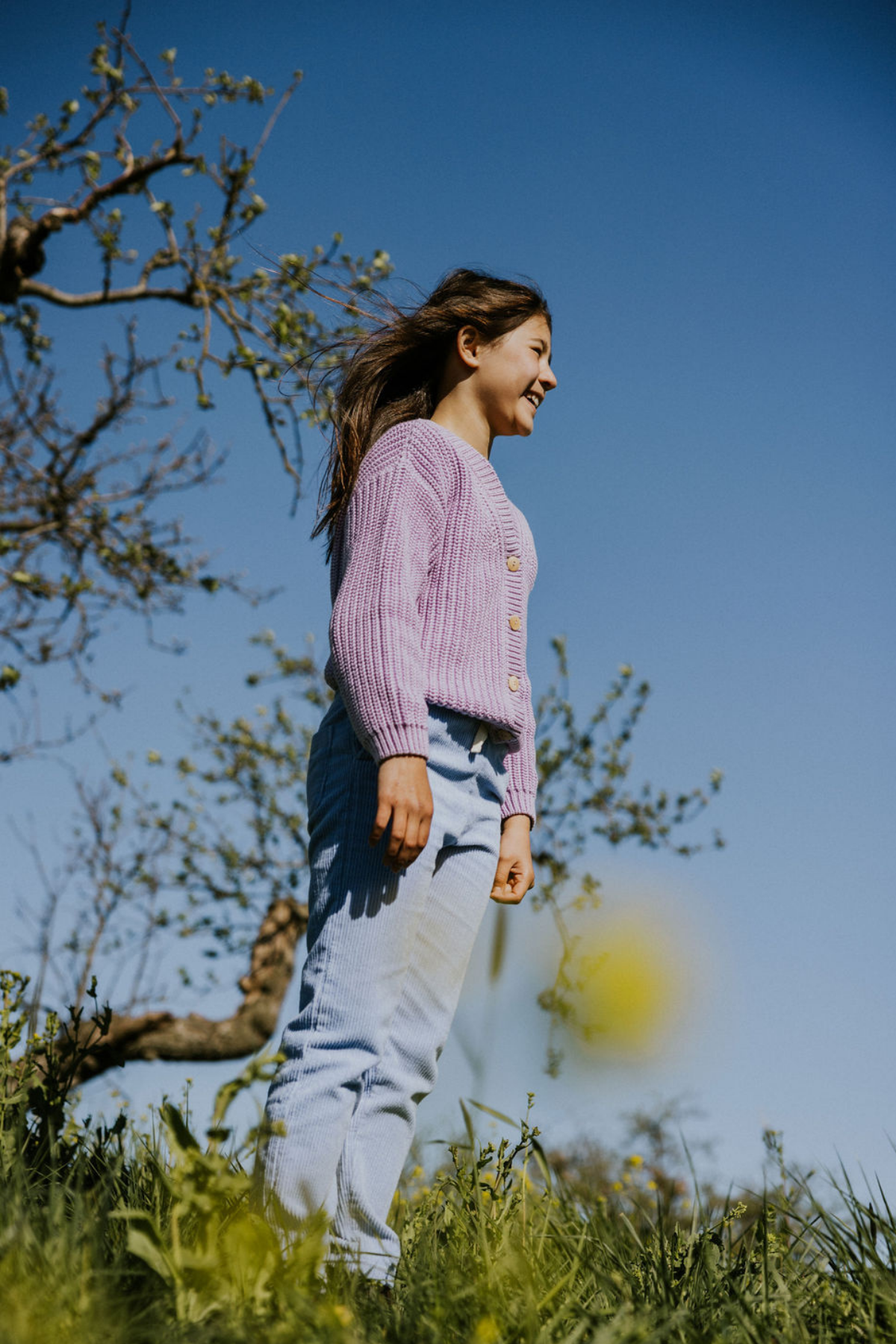 Chunky Knitted Cardigan | Lilac