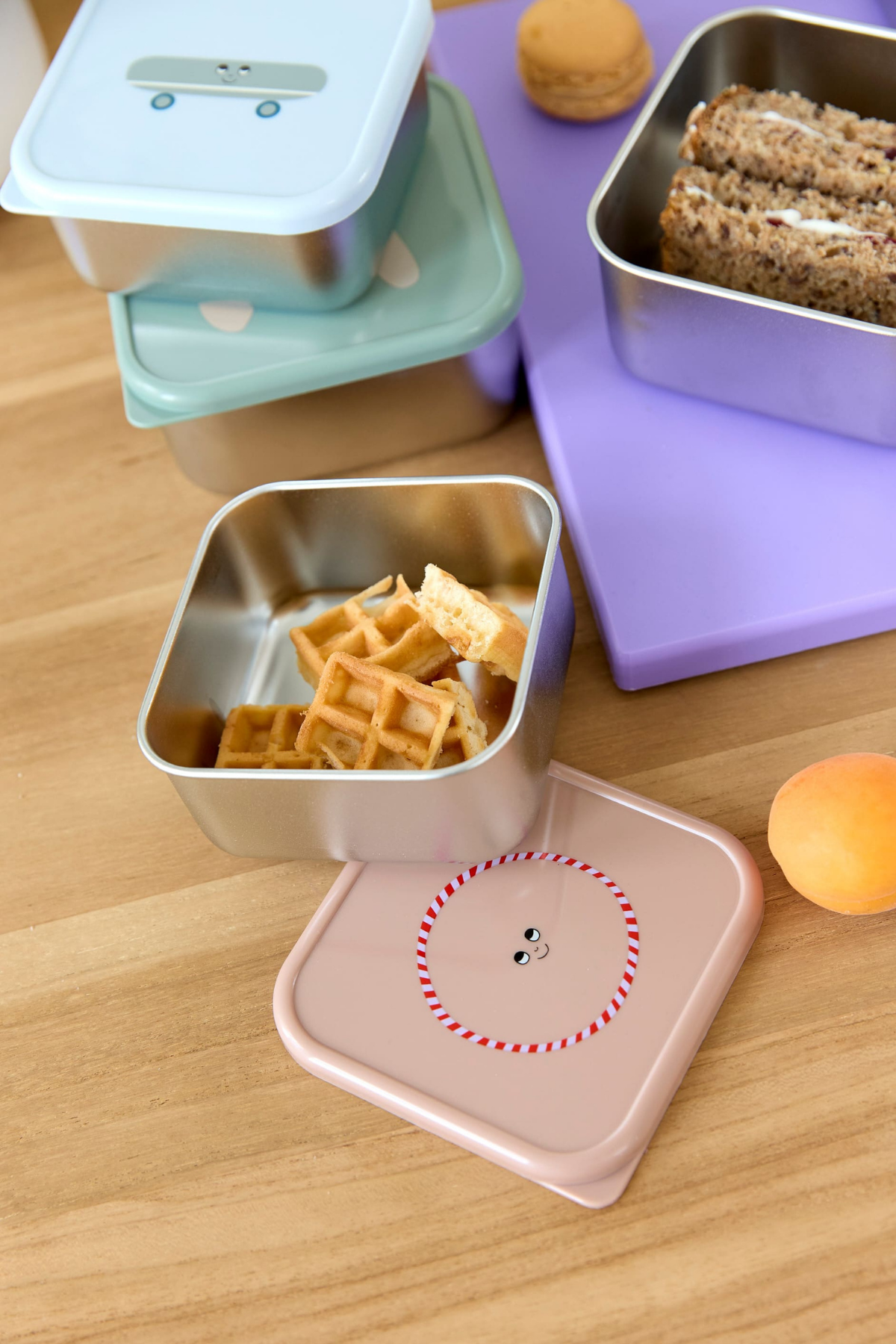 3er Set:Edelstahl Brotdose/ Snackbox für Kinder "Tiny Team" | Cat