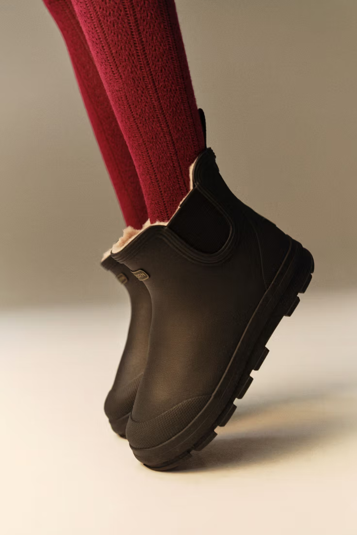 "Aktiv Chelsea" wasserdichter, gefütterter Gummistiefel | Black