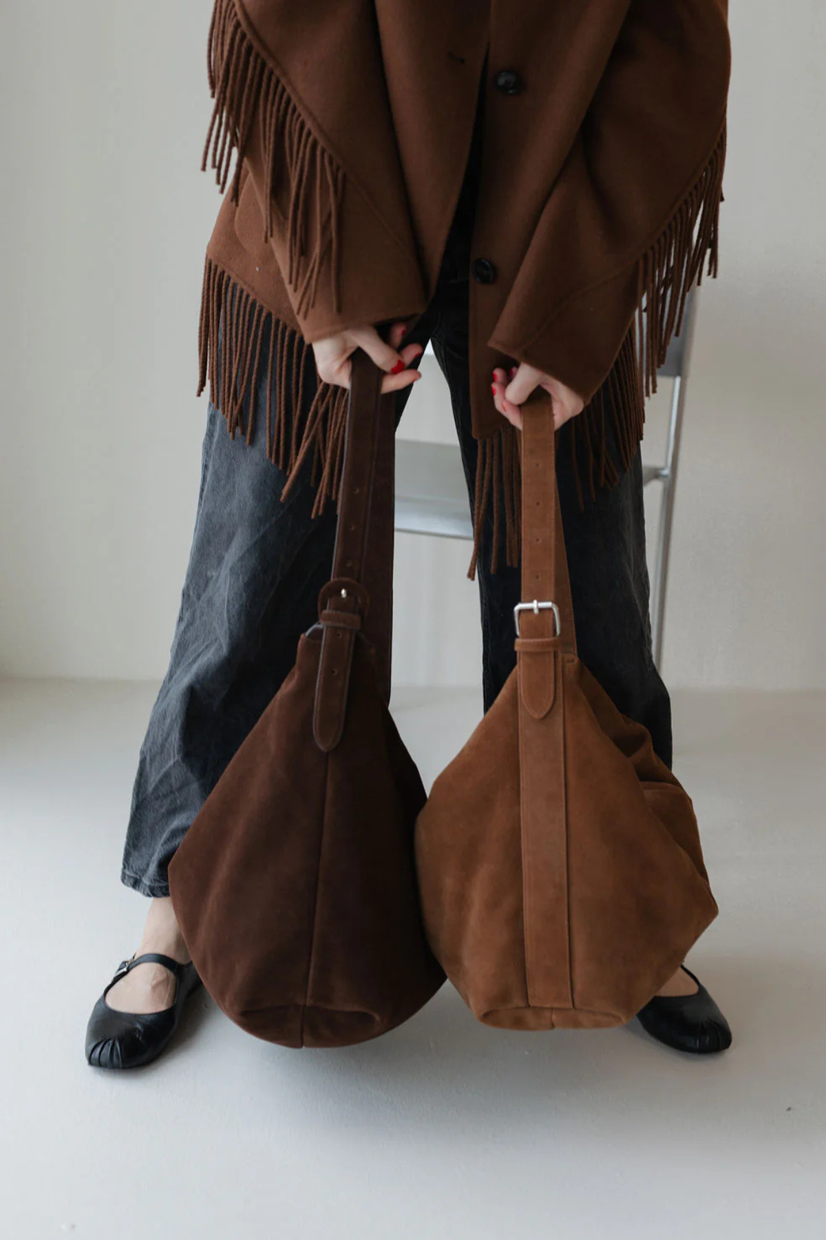 Mom Bag aus Wildleder | Lukkily Bag #5 | Chocolate