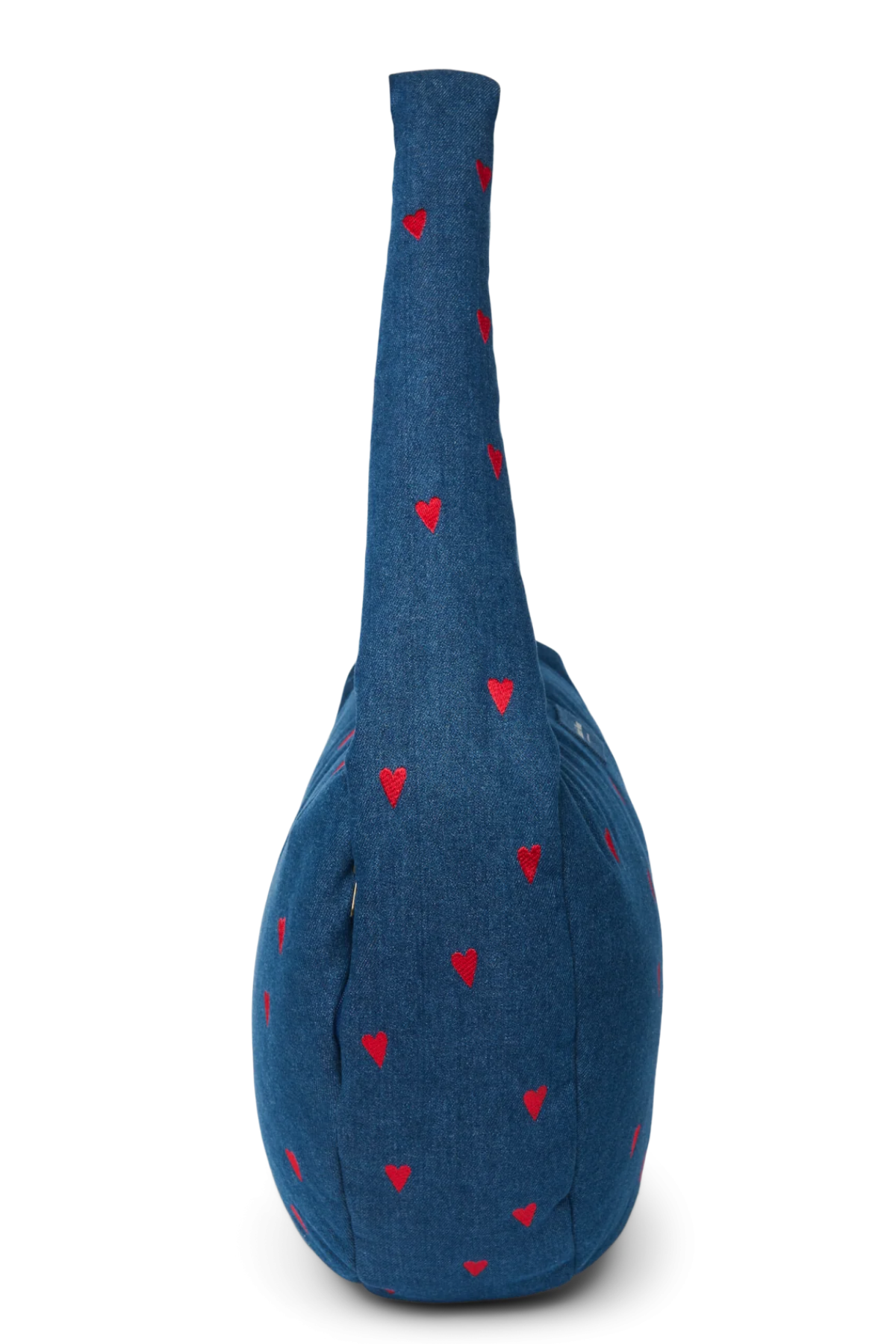 Mom Umhängetasche "Denim Cross Body Bag" | Dark Blue Red Hearts