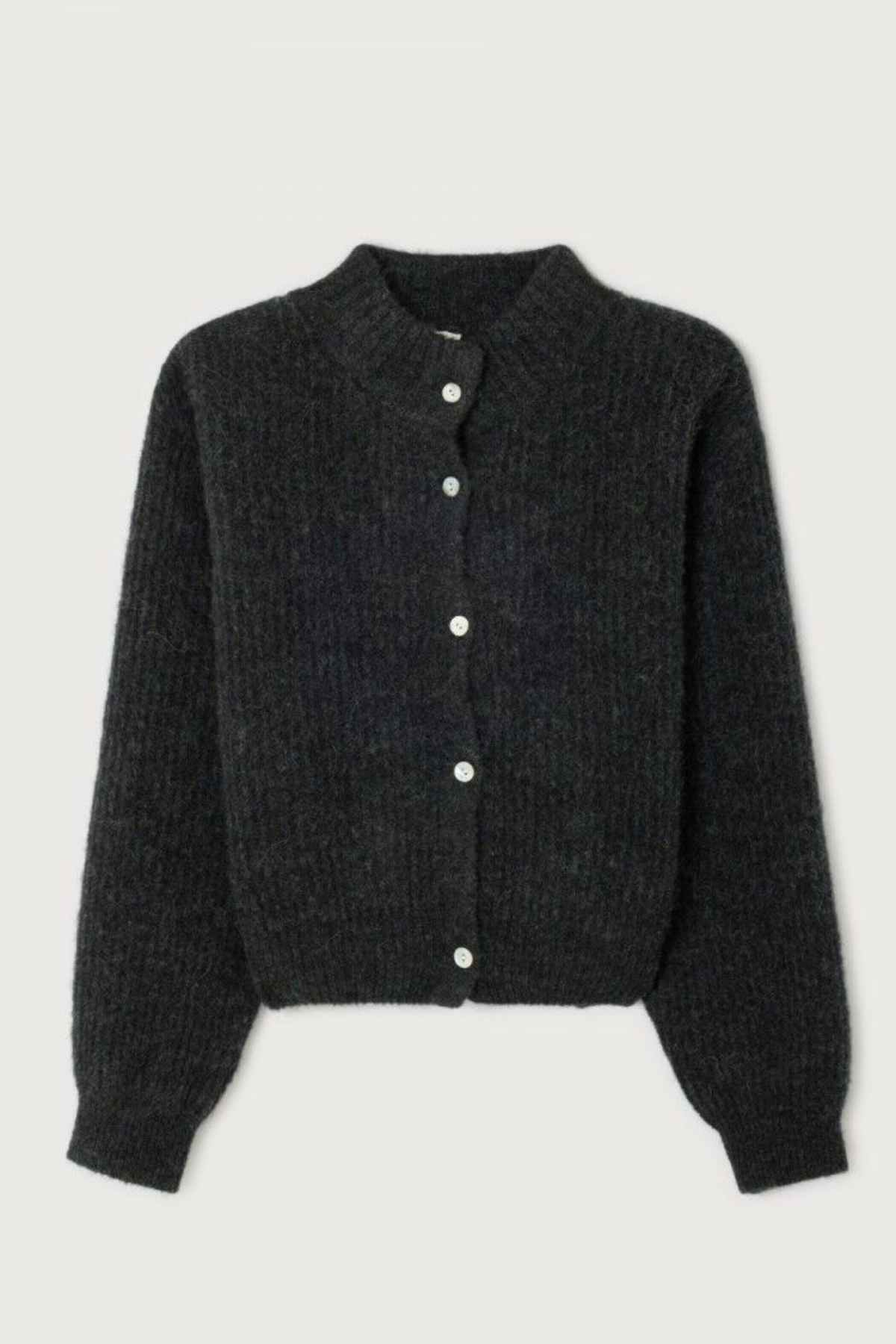 Strickjacke „East“ für Erwachsene aus Alpaka-Mix | ANTHRACITE CHINE