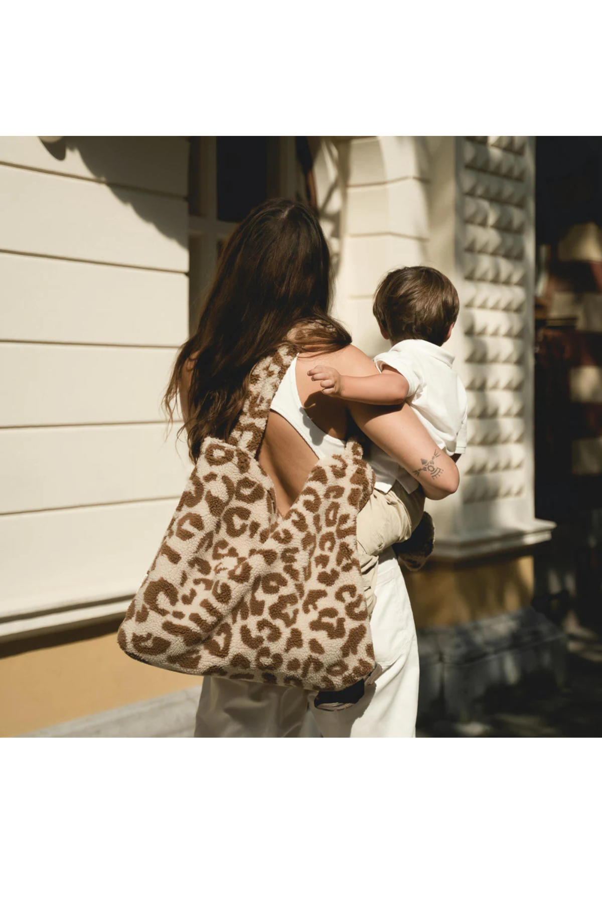 Mom Bag | Teddy Ecru Leopard