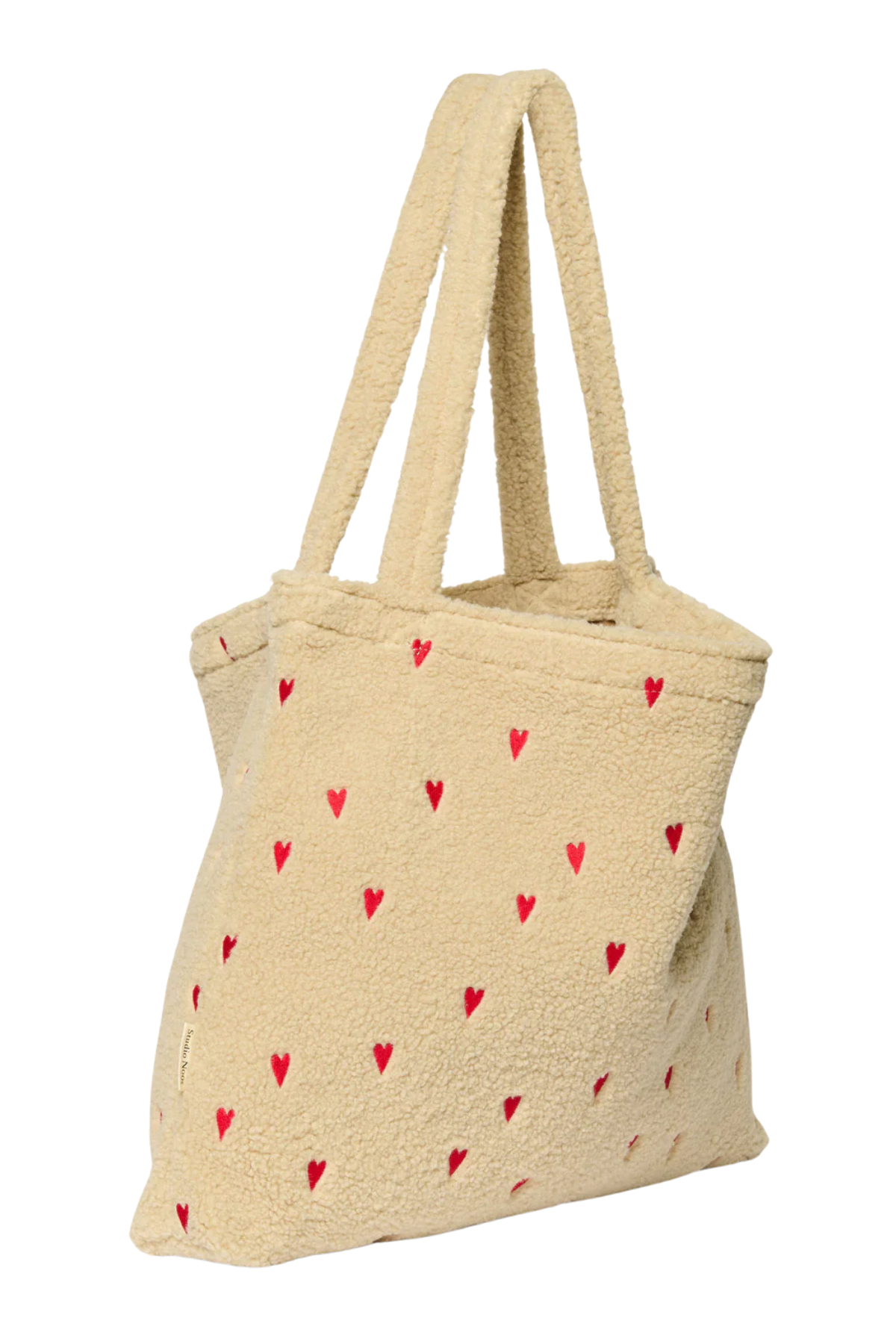 Mom Bag | Teddy Ecru Hearts