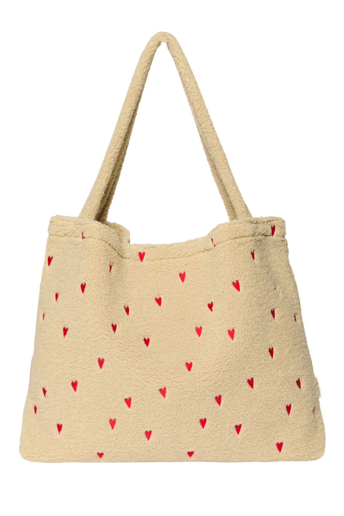 Mom Bag | Teddy Ecru Hearts