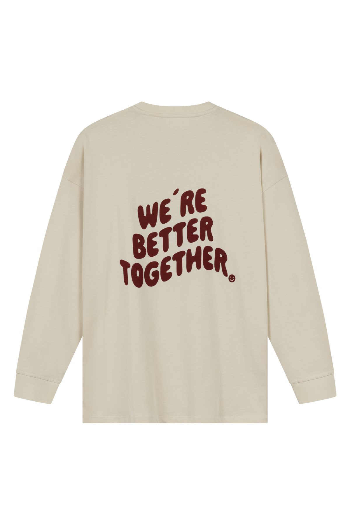 Longsleeve "Better Together" für Erwachsene | Beige/Burgundy