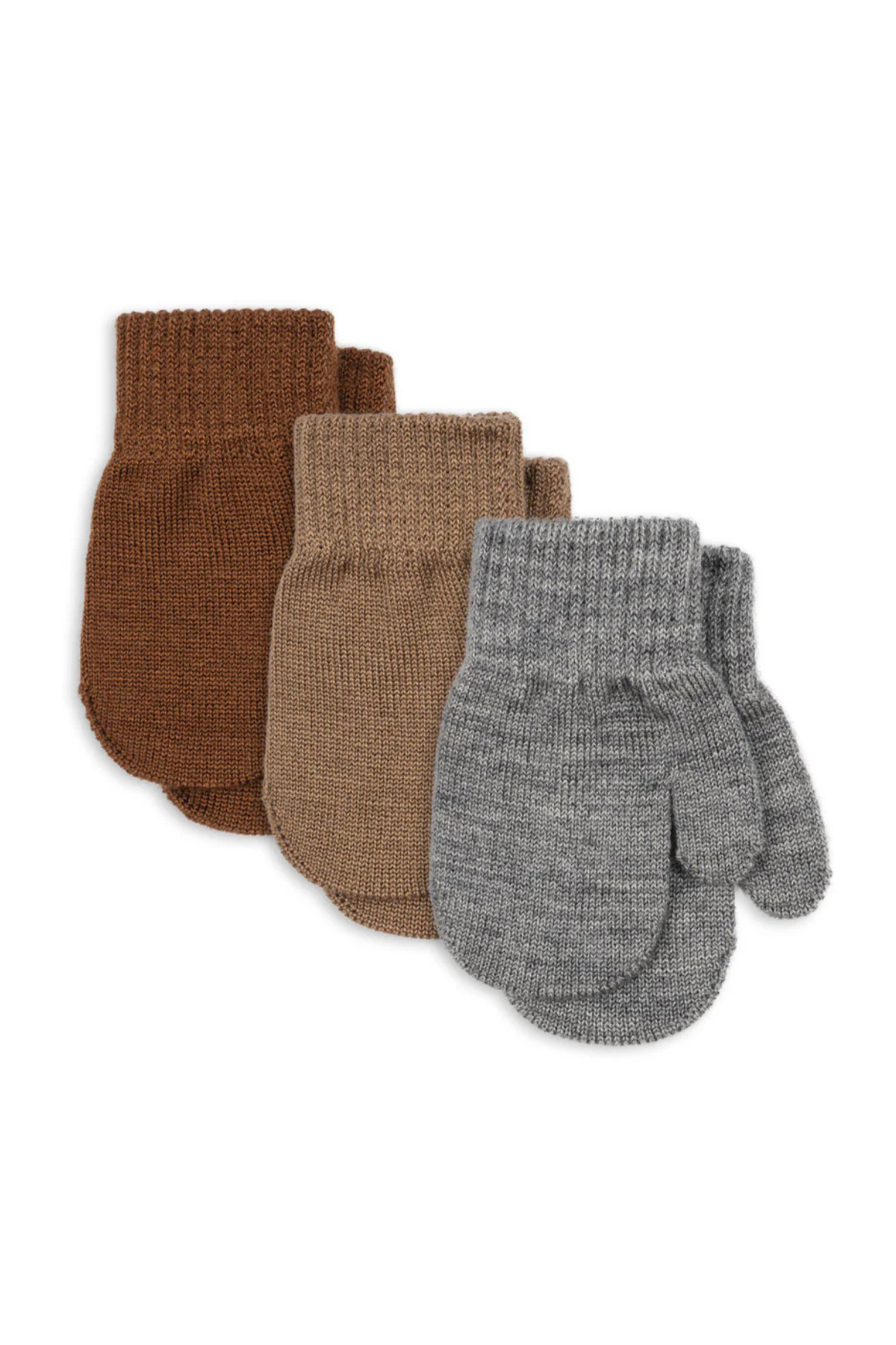 3er Set Fäustlinge "Filla" | Grey Melange/Beige/Brown