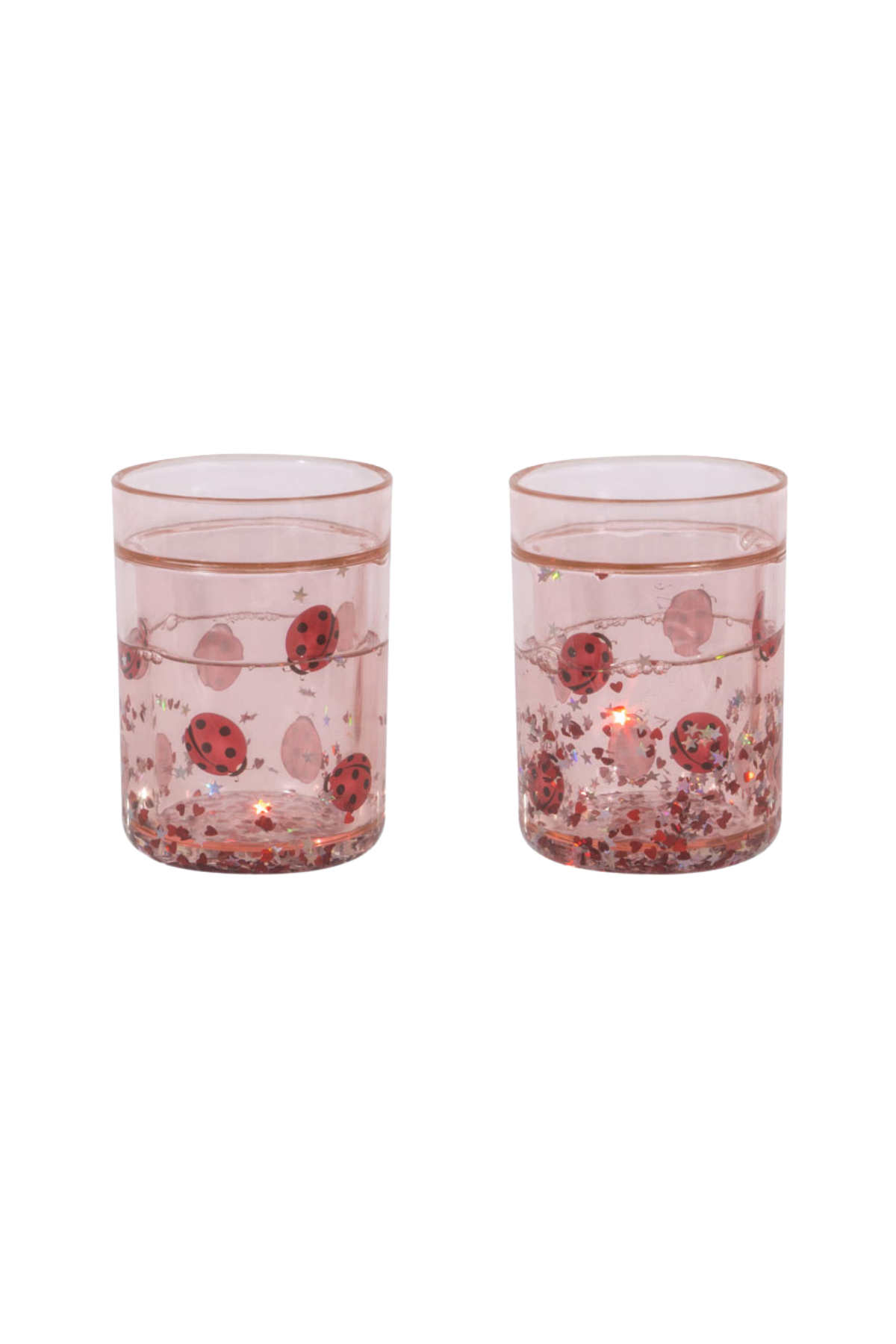 2er-Pack Glitzerbecher "Ladybug"