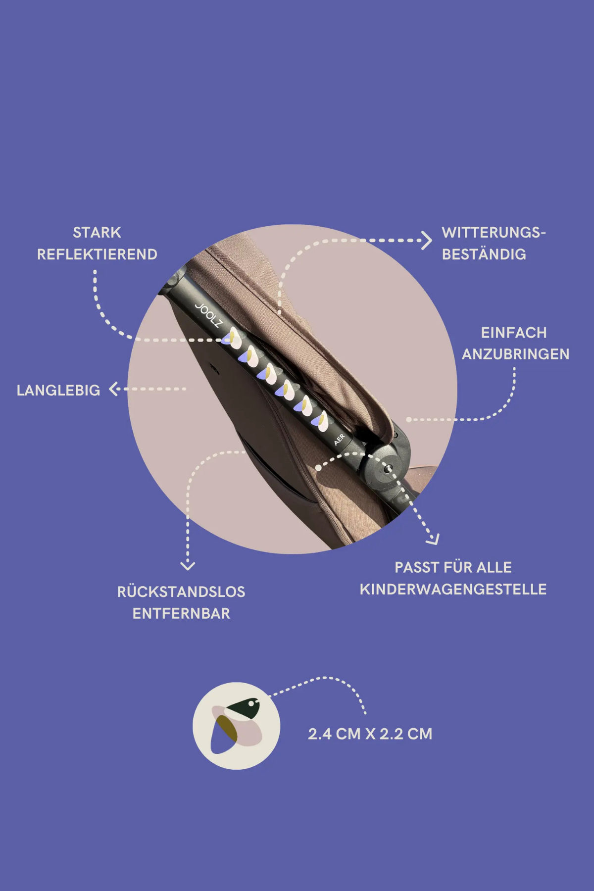 Reflektierende Sticker für den Kinderwagen