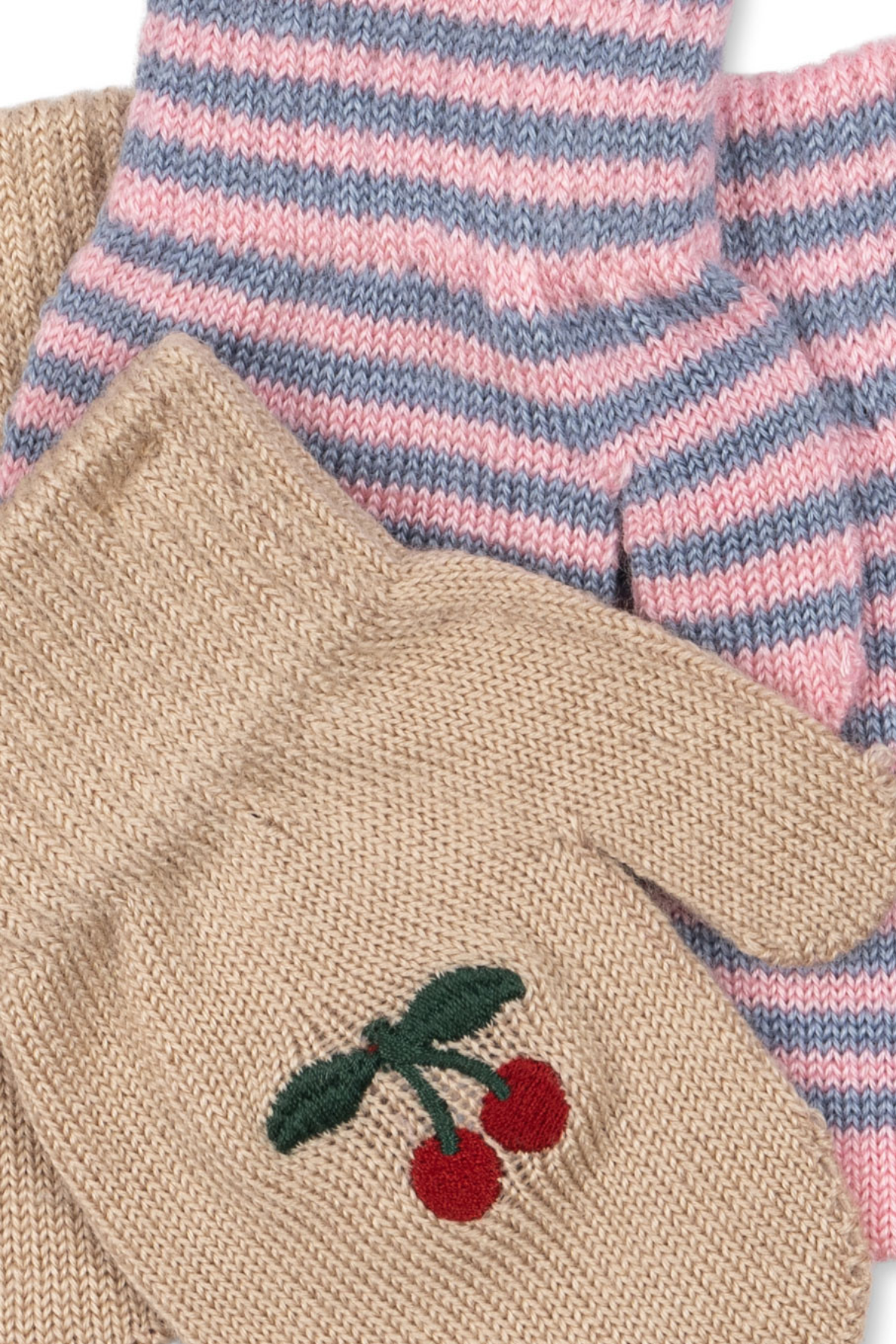2er Set Fäustlinge "Filla" | Cherry/Stripe