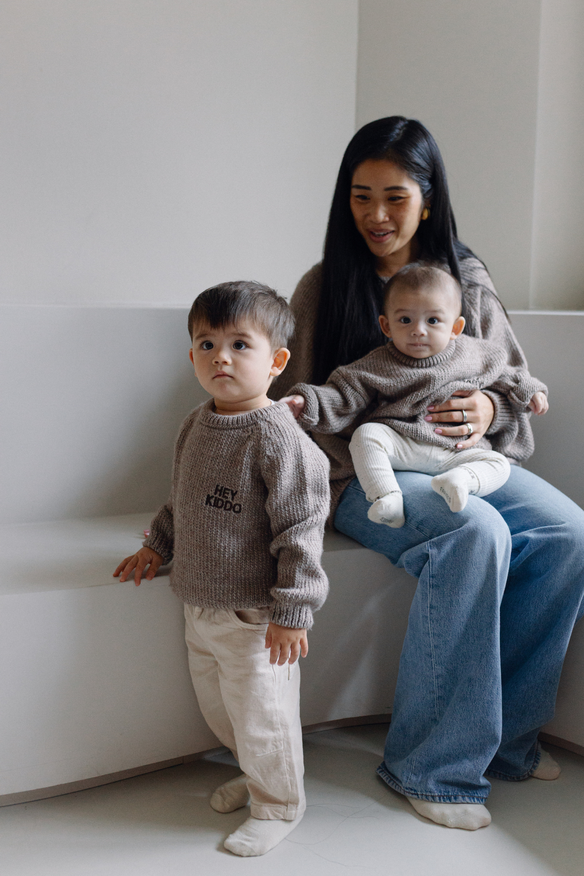 Strickpullover "HEY BABY" | Chocolate