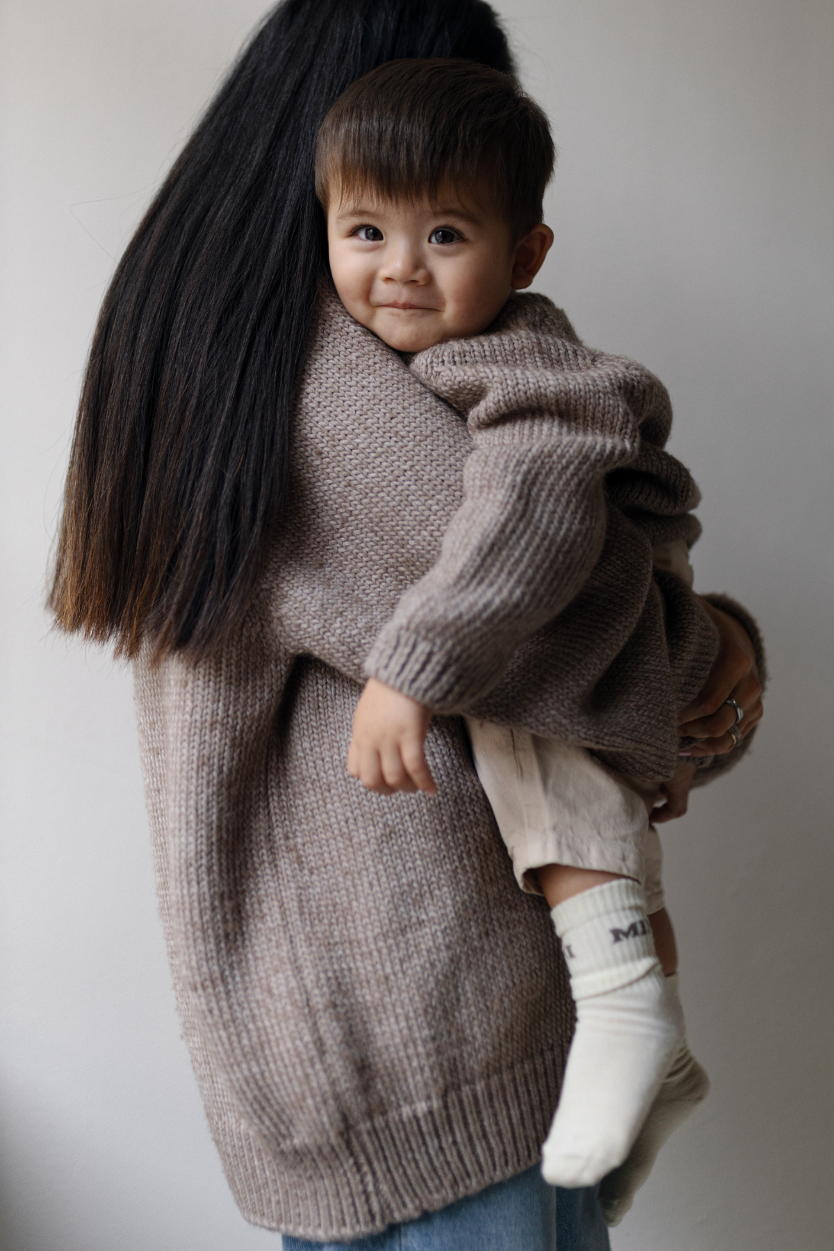 Strickpullover "HEY KIDDO" | Chocolate