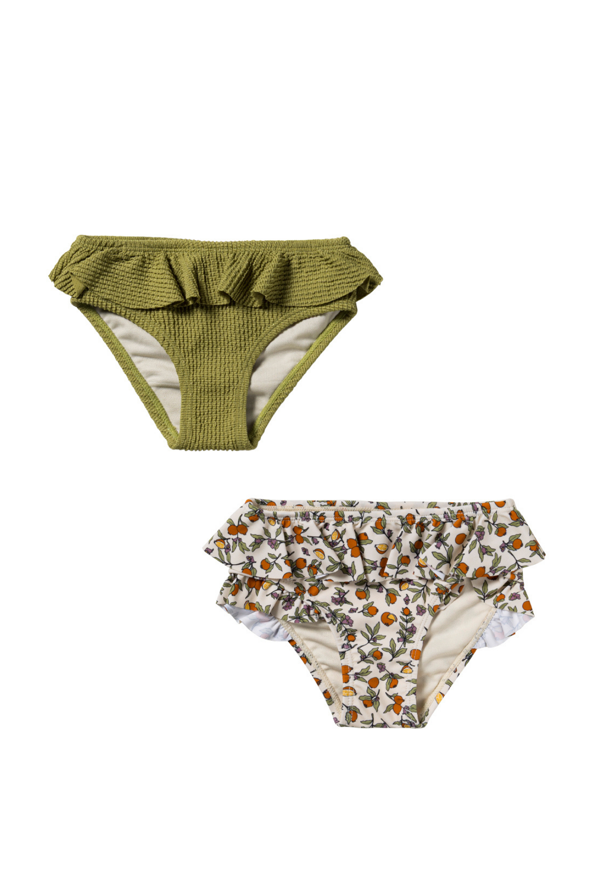 2er Set Bikinihosen "Pomme Flower" UPF50+ | White Swan