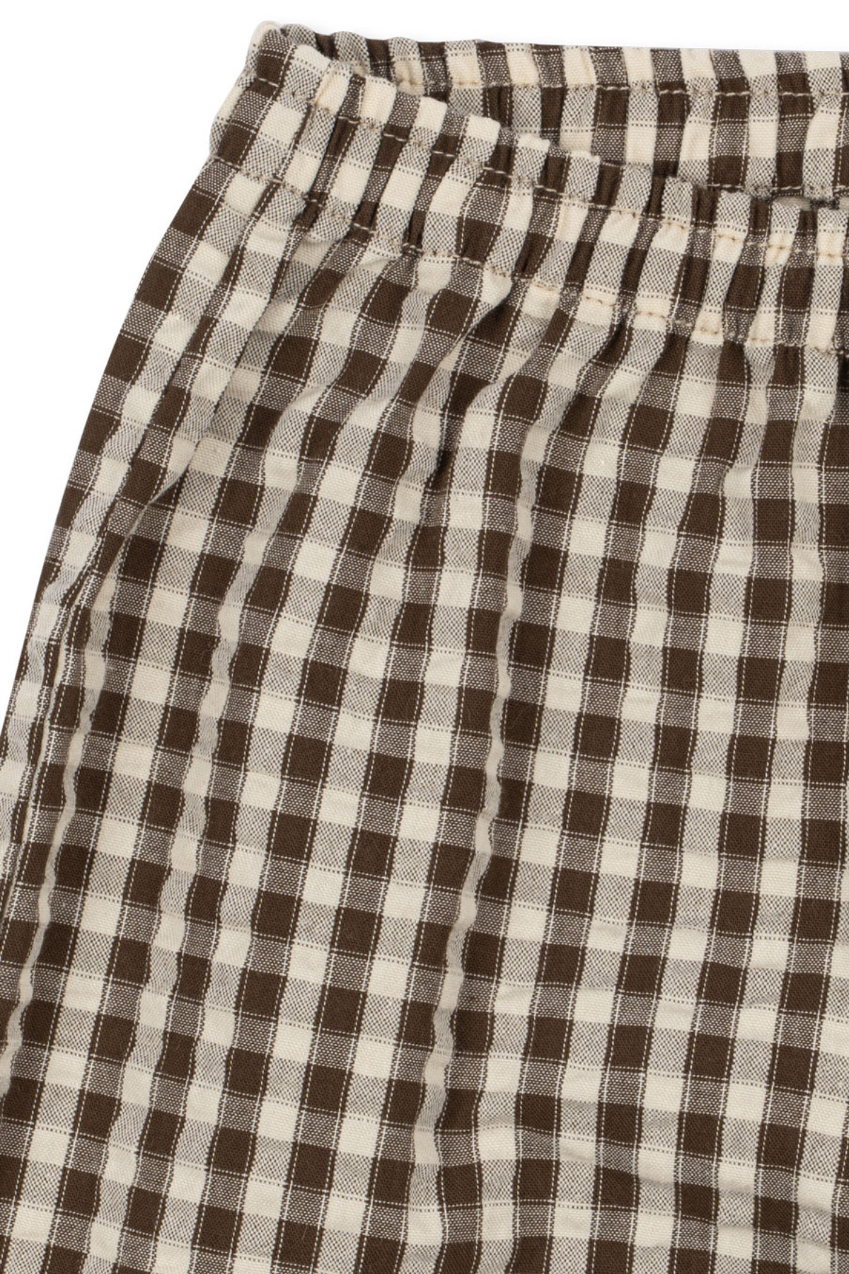 Seersucker Hose "Kim" aus 100% Bio-Baumwolle | Choco Check