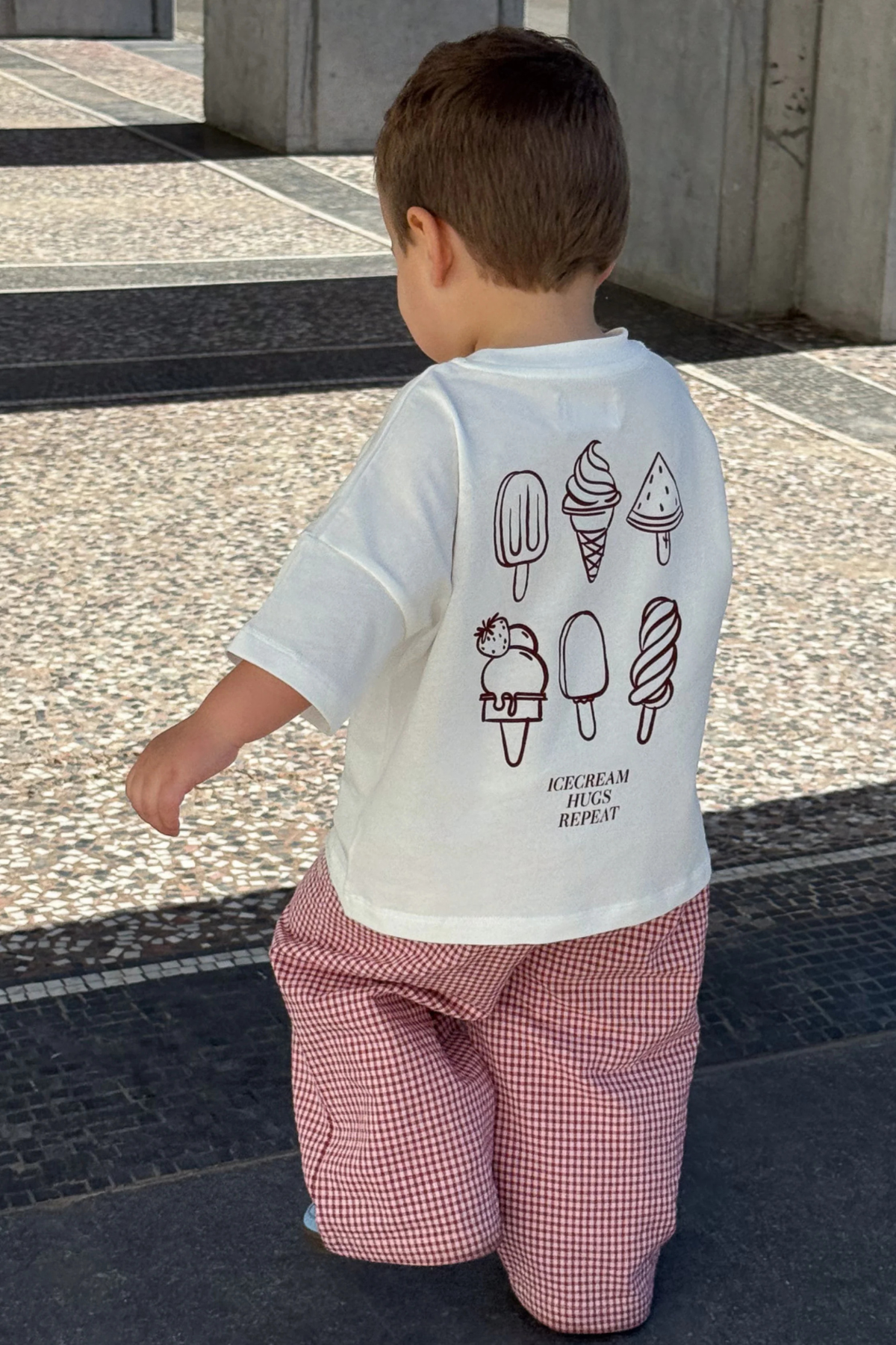 T-Shirt "Icecream" Kids | white/bordeaux