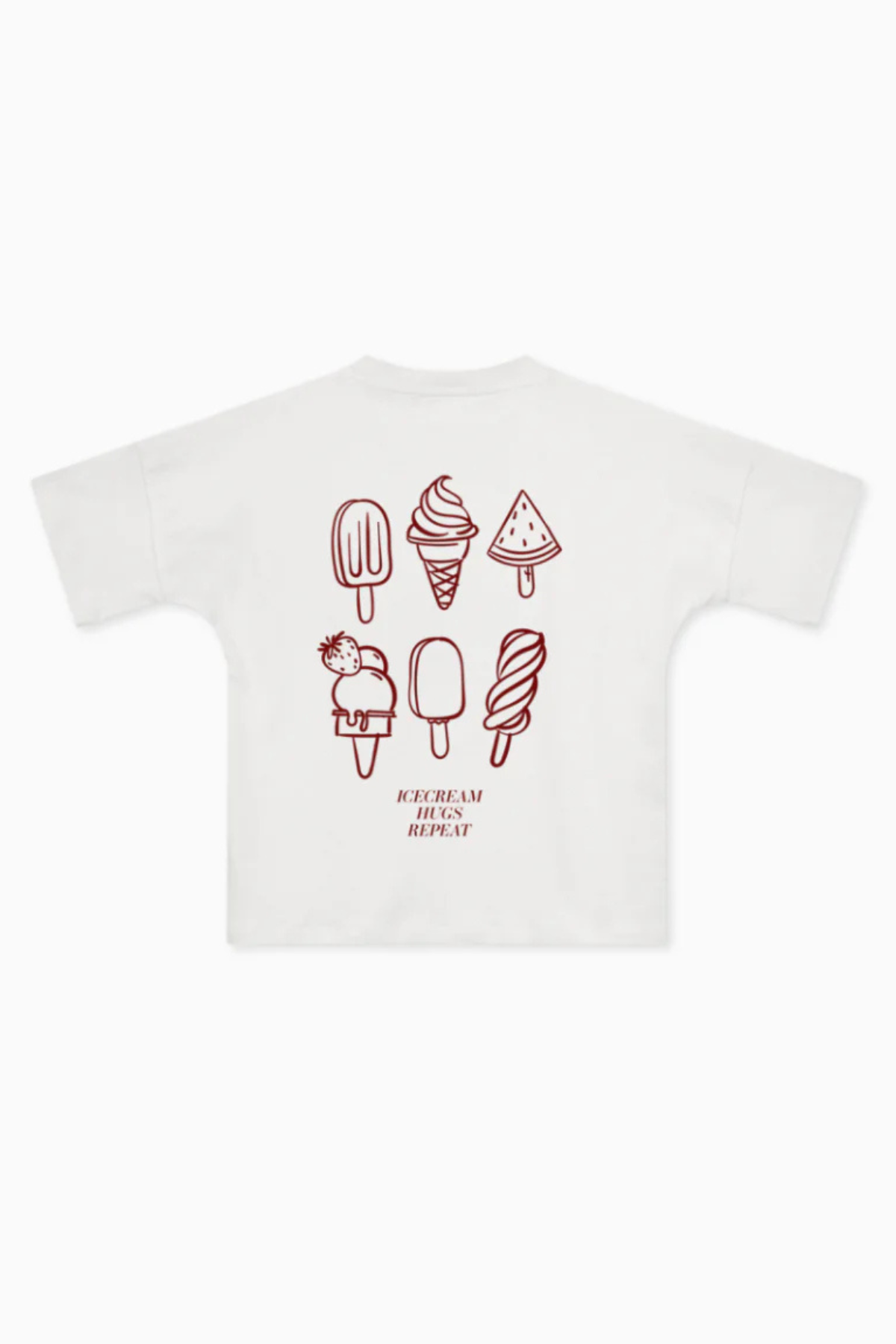 T-Shirt "Icecream" Kids | white/bordeaux