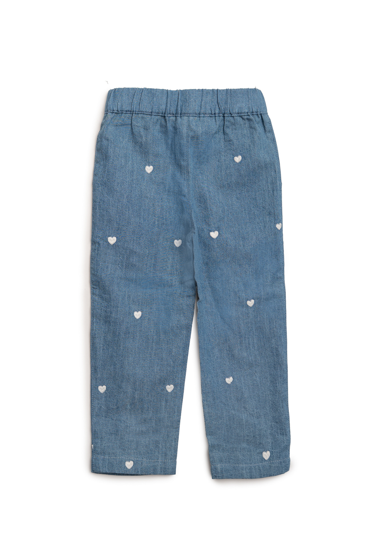 Jeanshose mit Herzen-Print