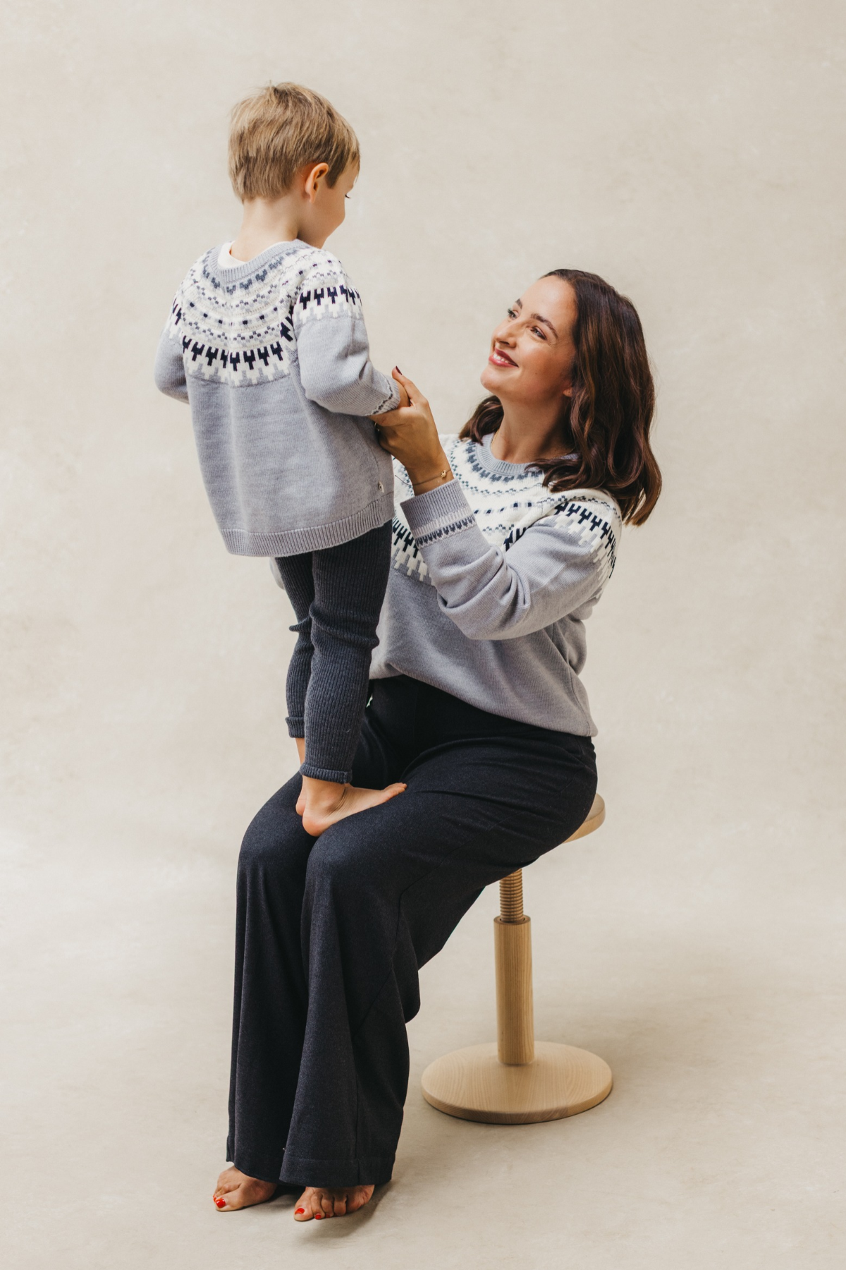 Damenpullover "Lou" aus Merinowolle | Grau Melange Combo
