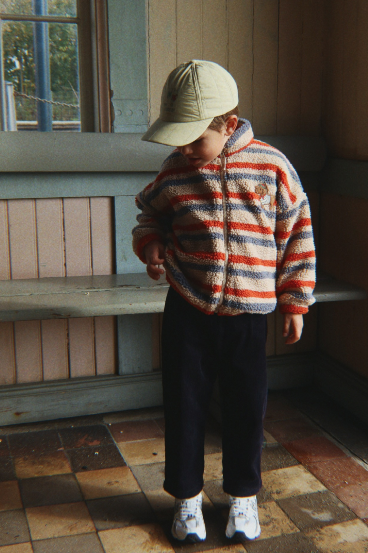 Teddyjacke "Jody" mit Stickerei | Tangerine Stripe