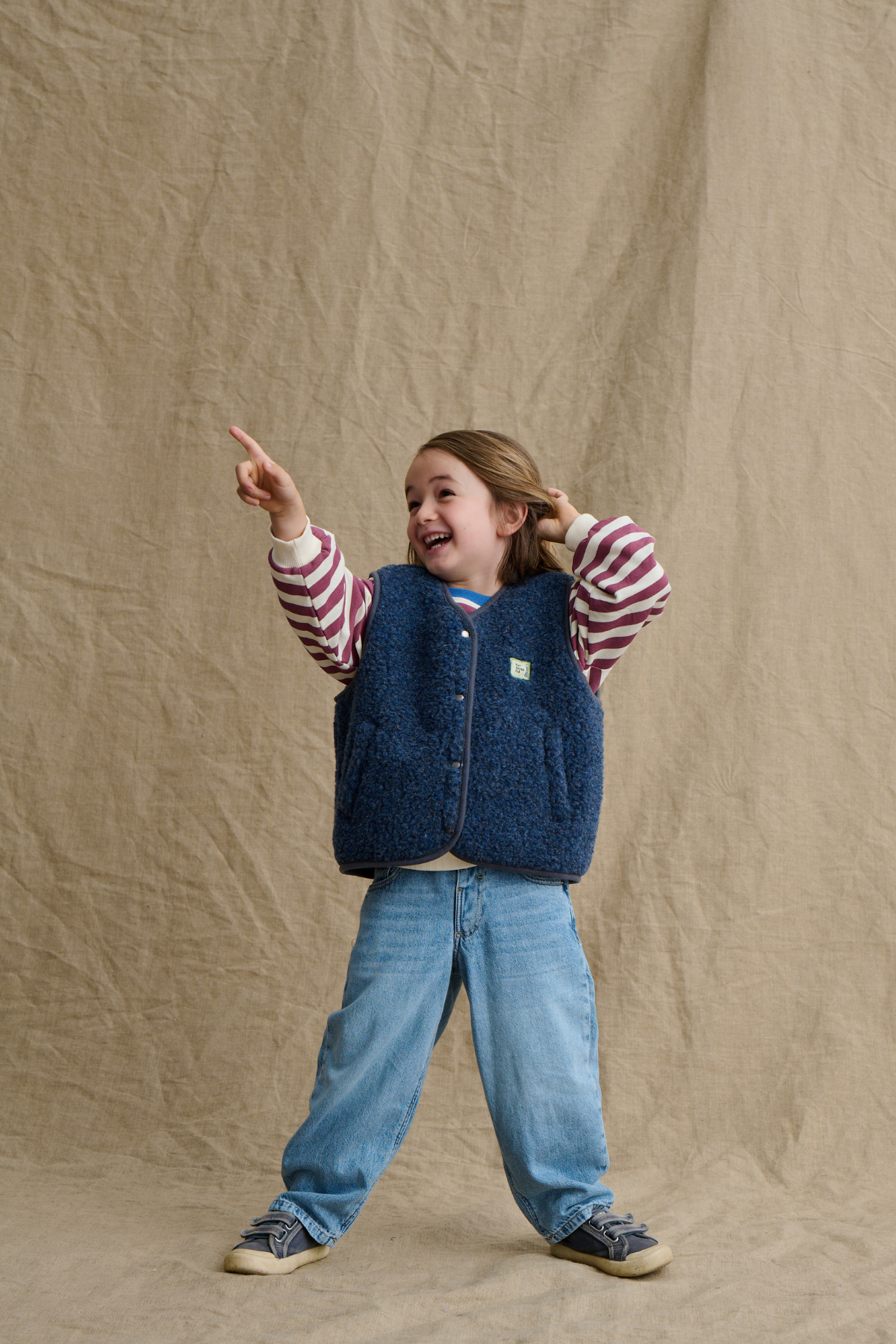 Wollweste Kids "Tiny Tornado Club" | Blue Grey