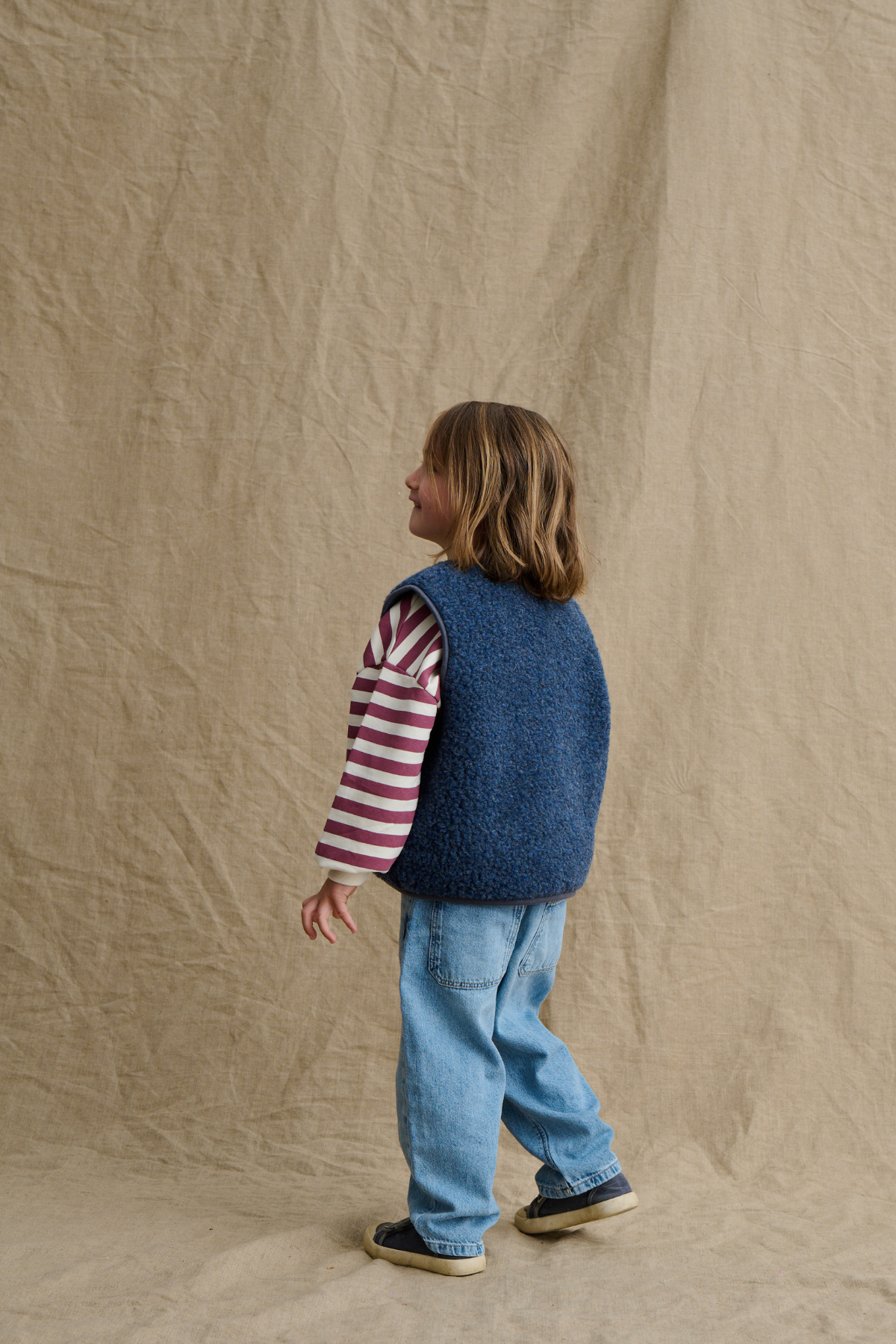 Wollweste Kids "Tiny Tornado Club" | Blue Grey