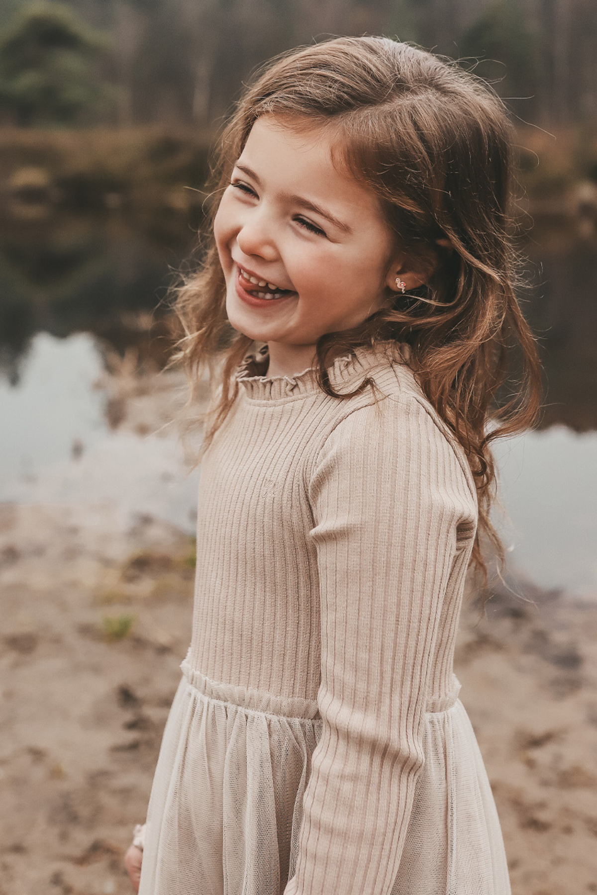 Rib Knit Kleid | Oyster Gray