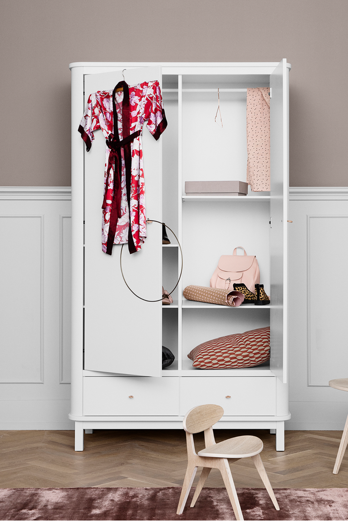 Extra Einlegeböden für Kleiderschrank "Wood" | weiß