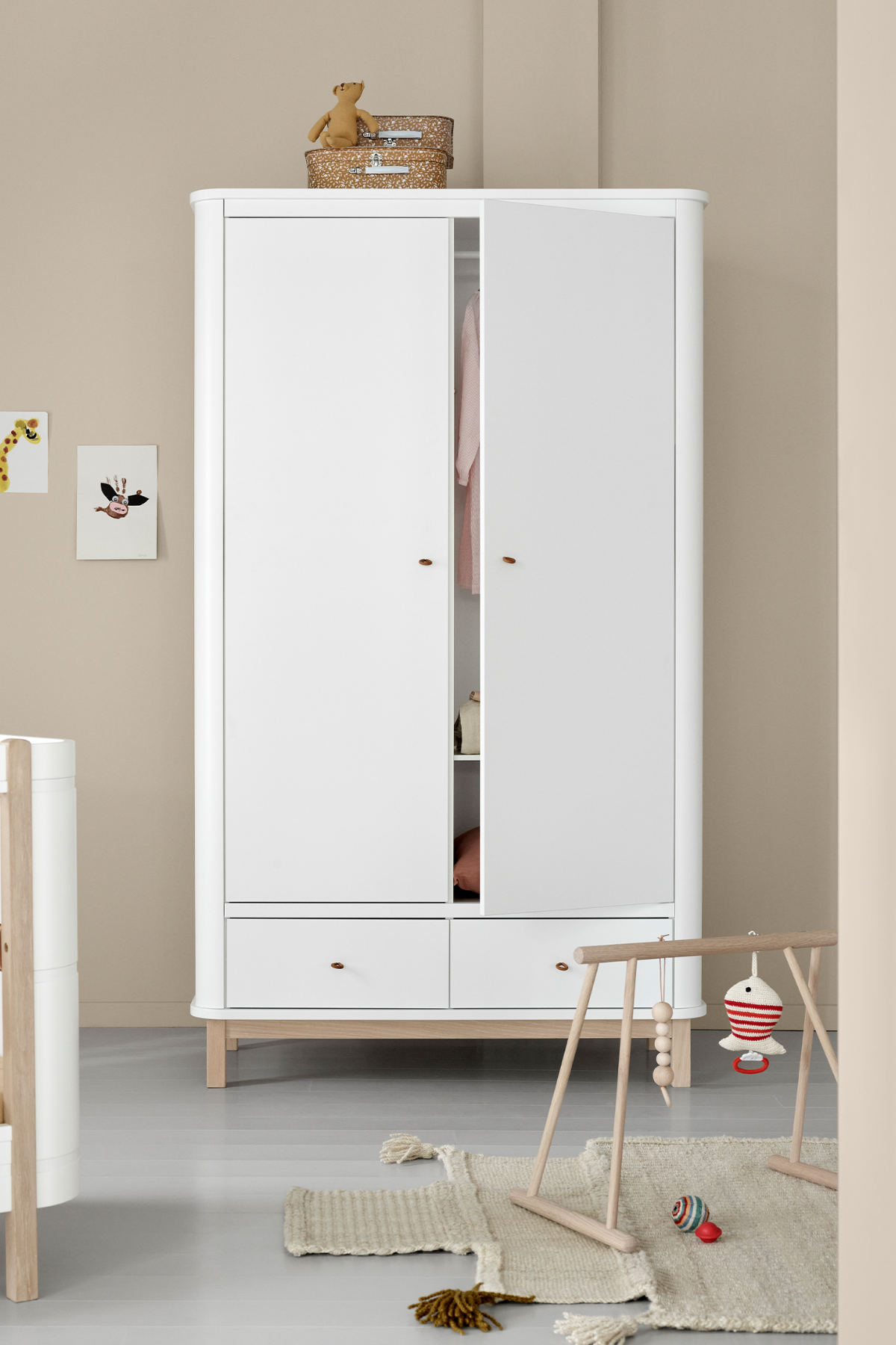 Kleiderschrank "Wood" 2-türig | verschiedene Farben