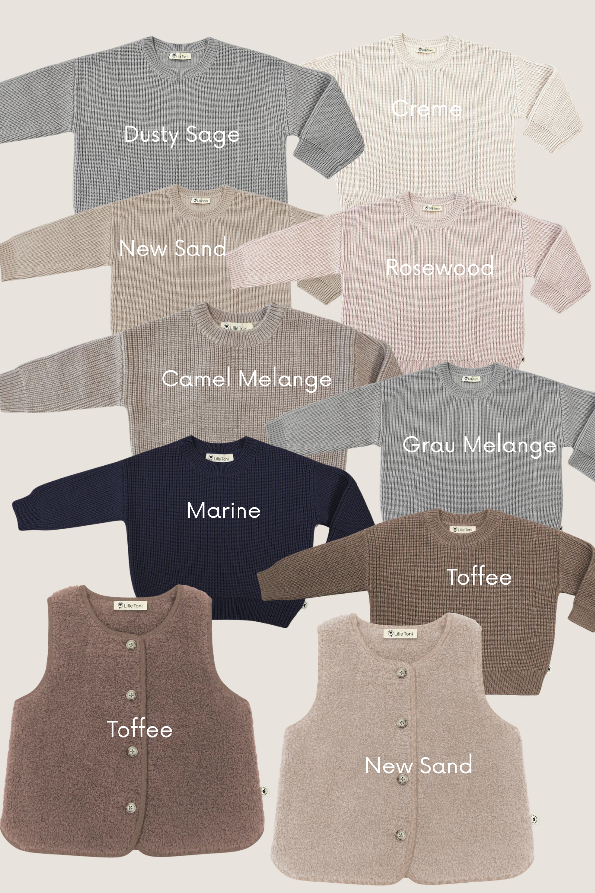 Set aus Merinowolle für Kids | Pullover + Weste