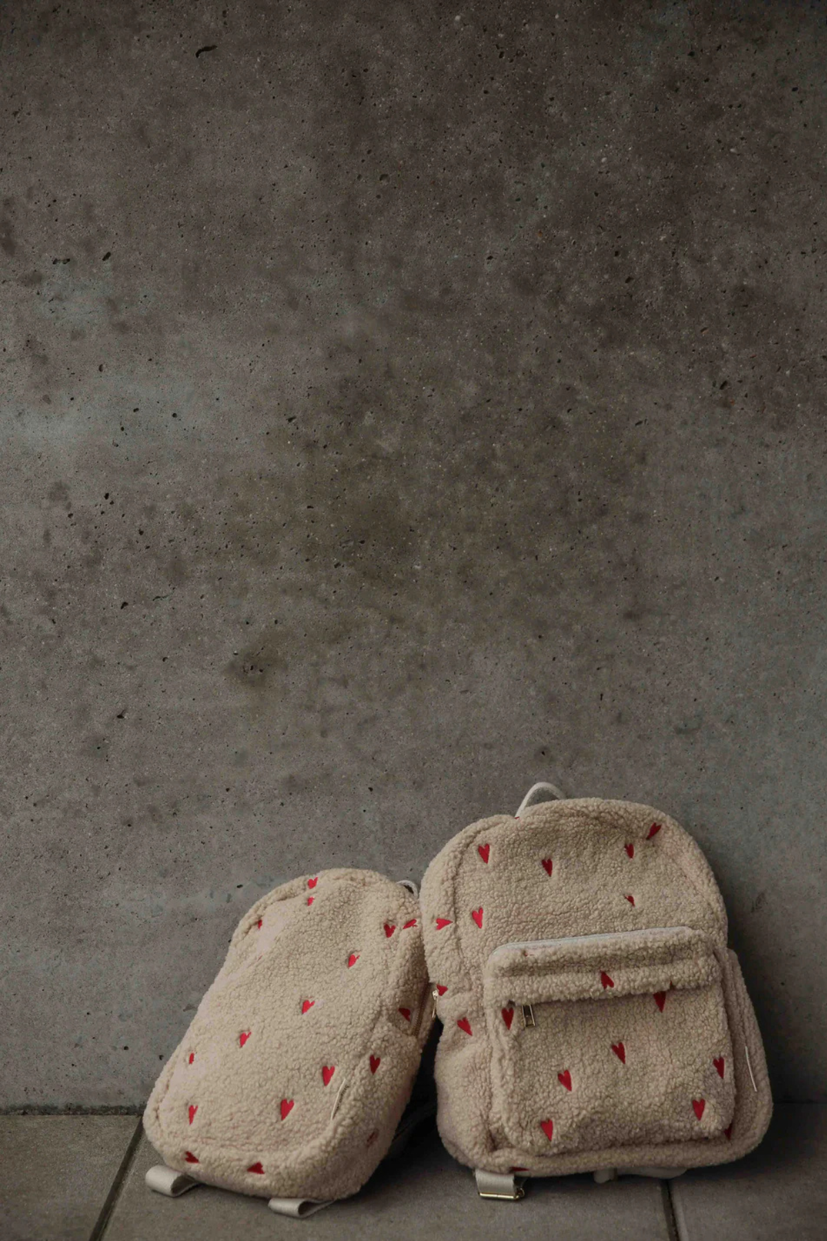 Kinderrucksack | Midi Ecru Teddy Hearts