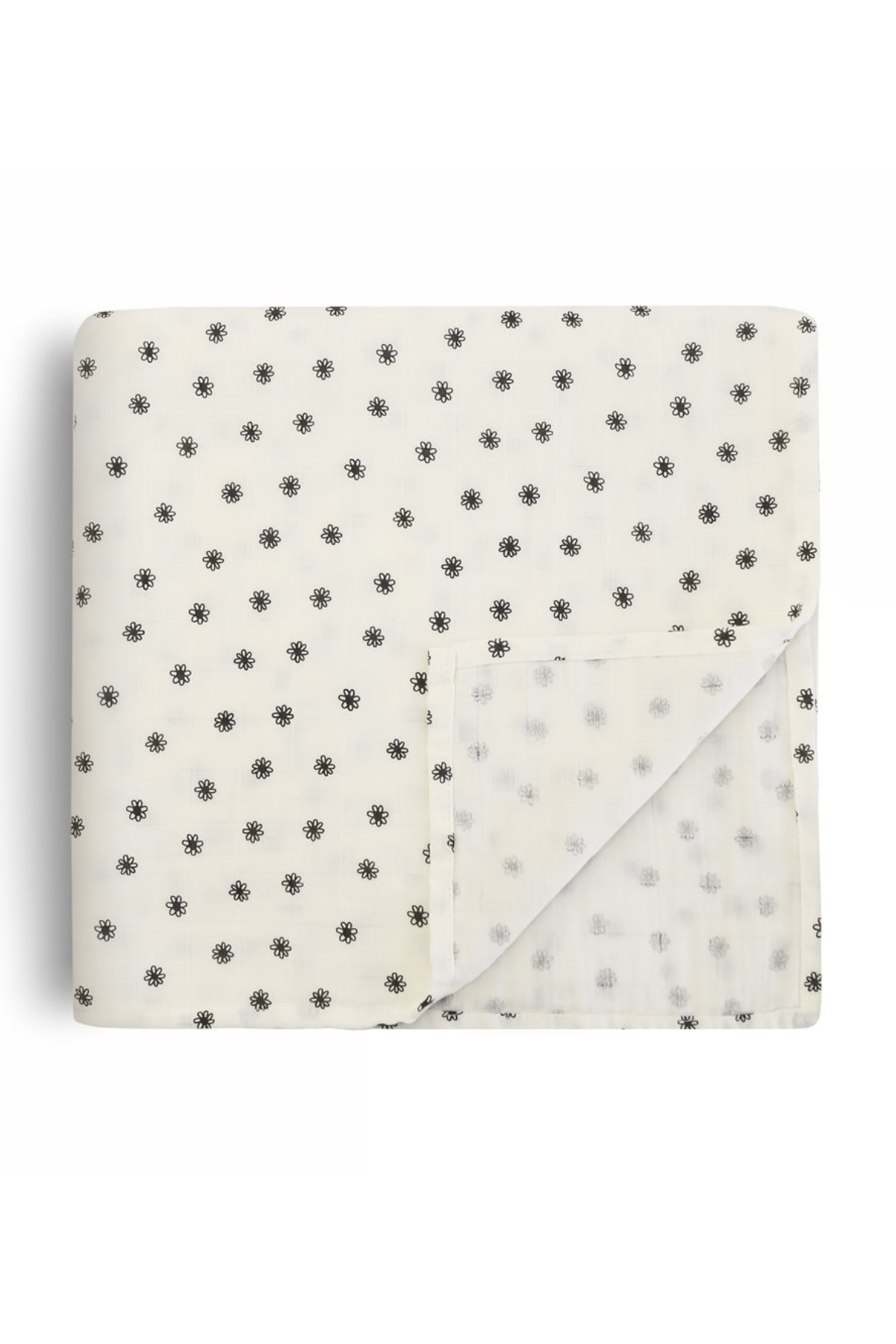 Musselintuch 120 x 120cm "Black Daisy"