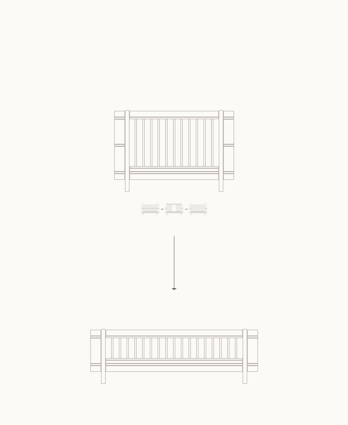 Oliver Furniture Wood Mini+ Umbauset Juniorbett, Eiche – Umbau-Übersicht