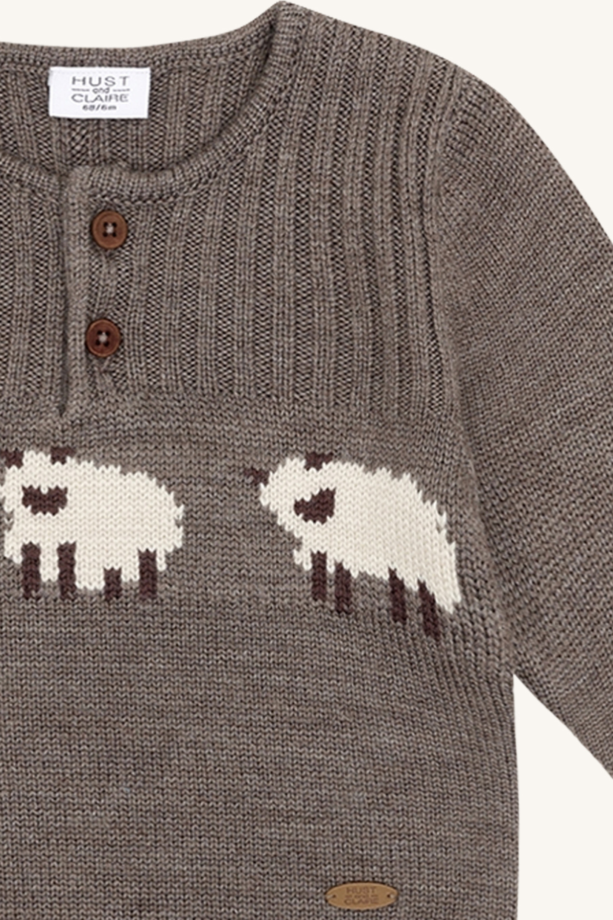 Strickpullover "Pil" aus 100% Wolle mit Schafen