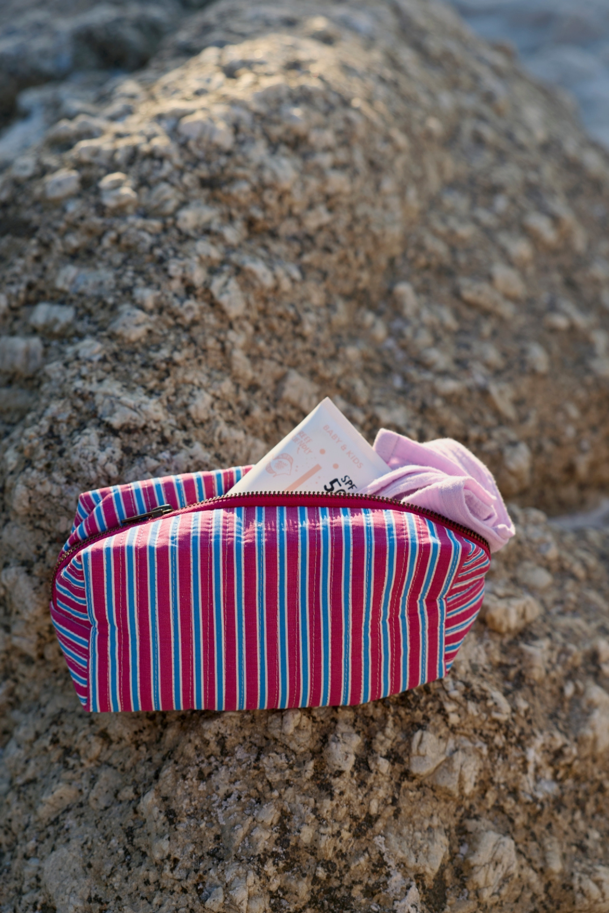 Kulturtasche | Raspberry Poplin Striped