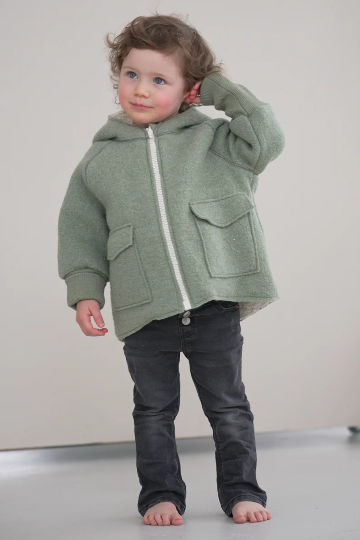 Walk-Winterjacke mit Teddy | Sage