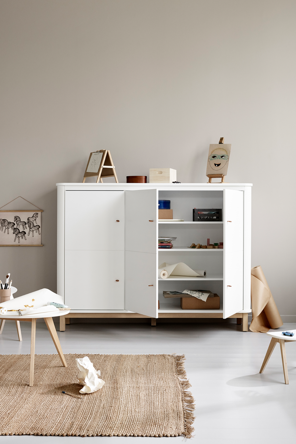 Multi-Schrank "Wood" 3-türig | verschiedene Farben