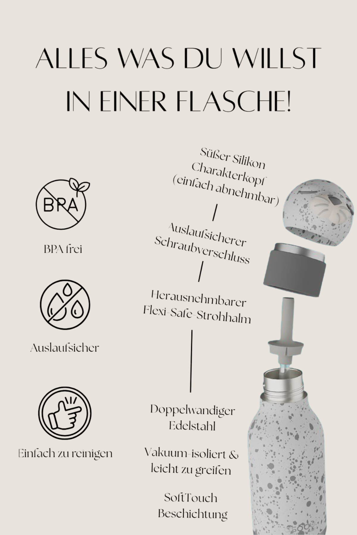 Trinkflasche "Bestie Bottle" | Seal