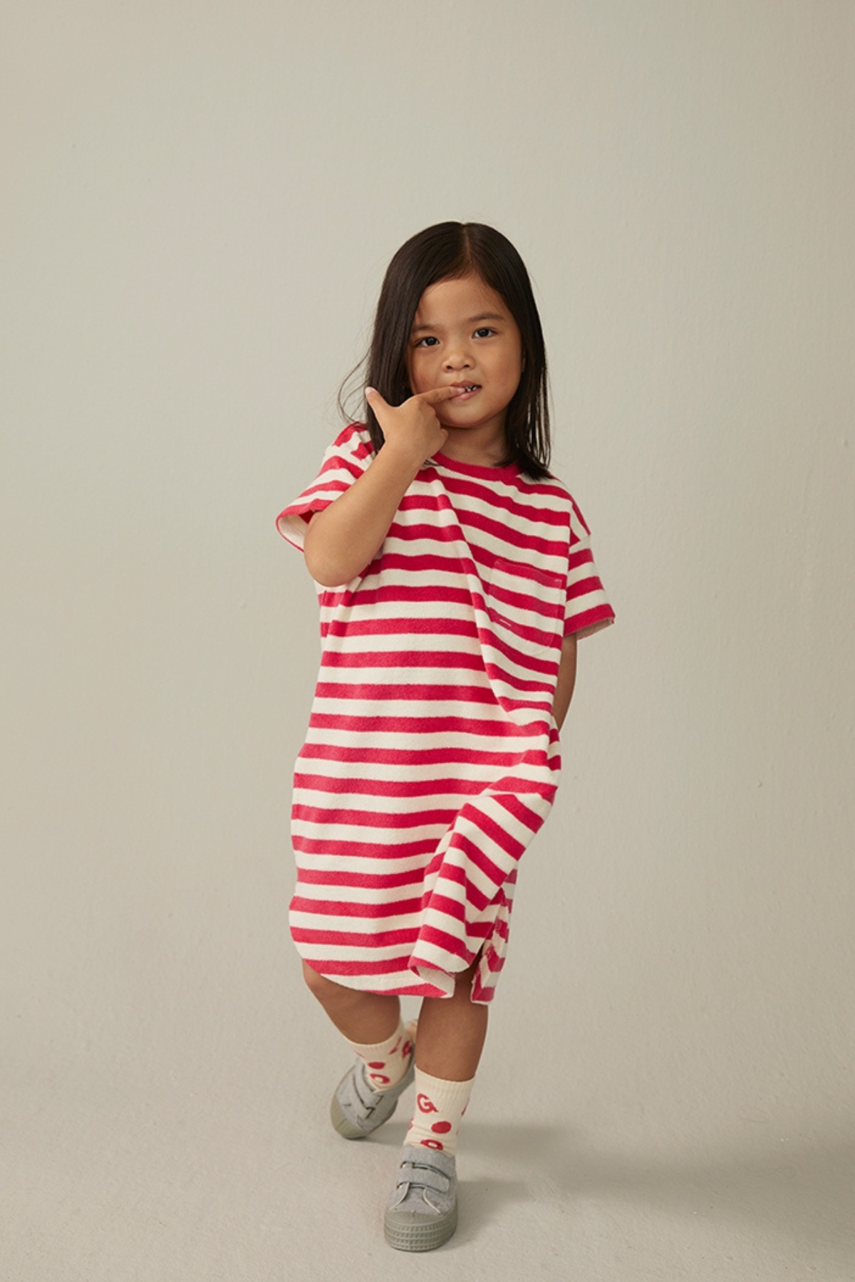 T-Shirt-Kleid | Cherry - Cream