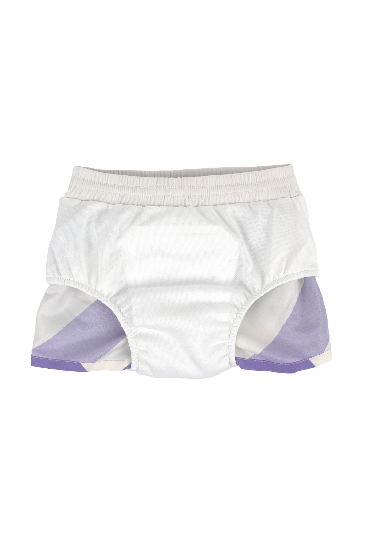 Badeshorts "Stripes" mit UV Schutz und integrierter Windel | Purple/Sea salt