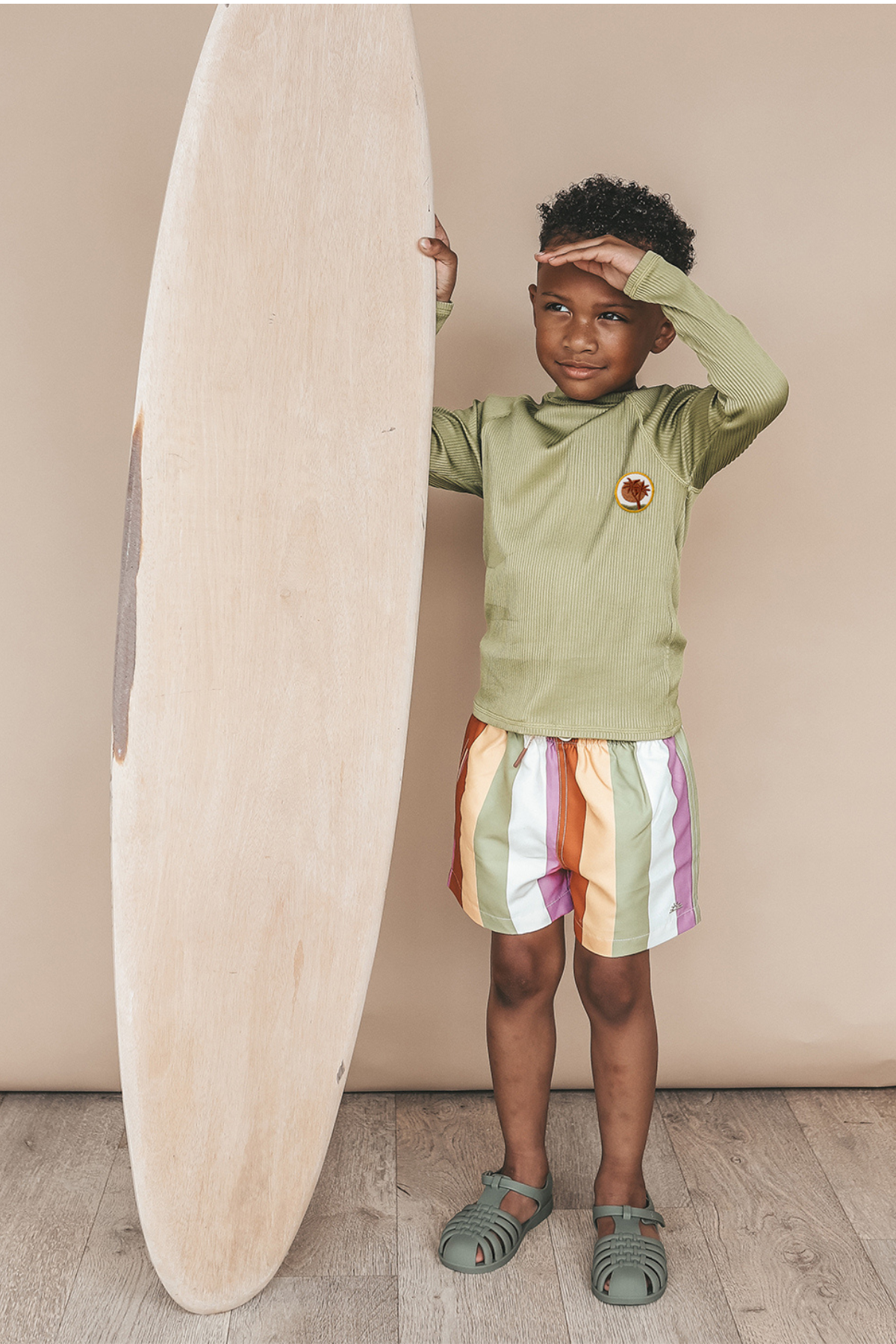 Langarm-Schwimmshirt "Solid Rib"  UPF 50+ | Iguana