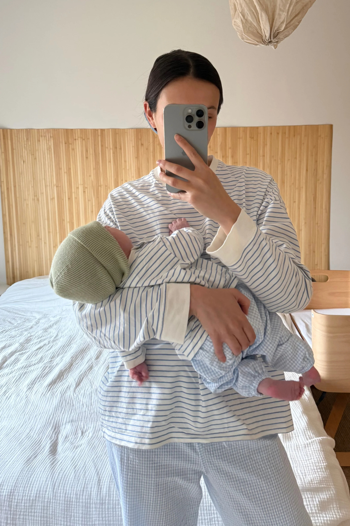 Gestreiftes Longsleeve für Erwachsene | white/blue