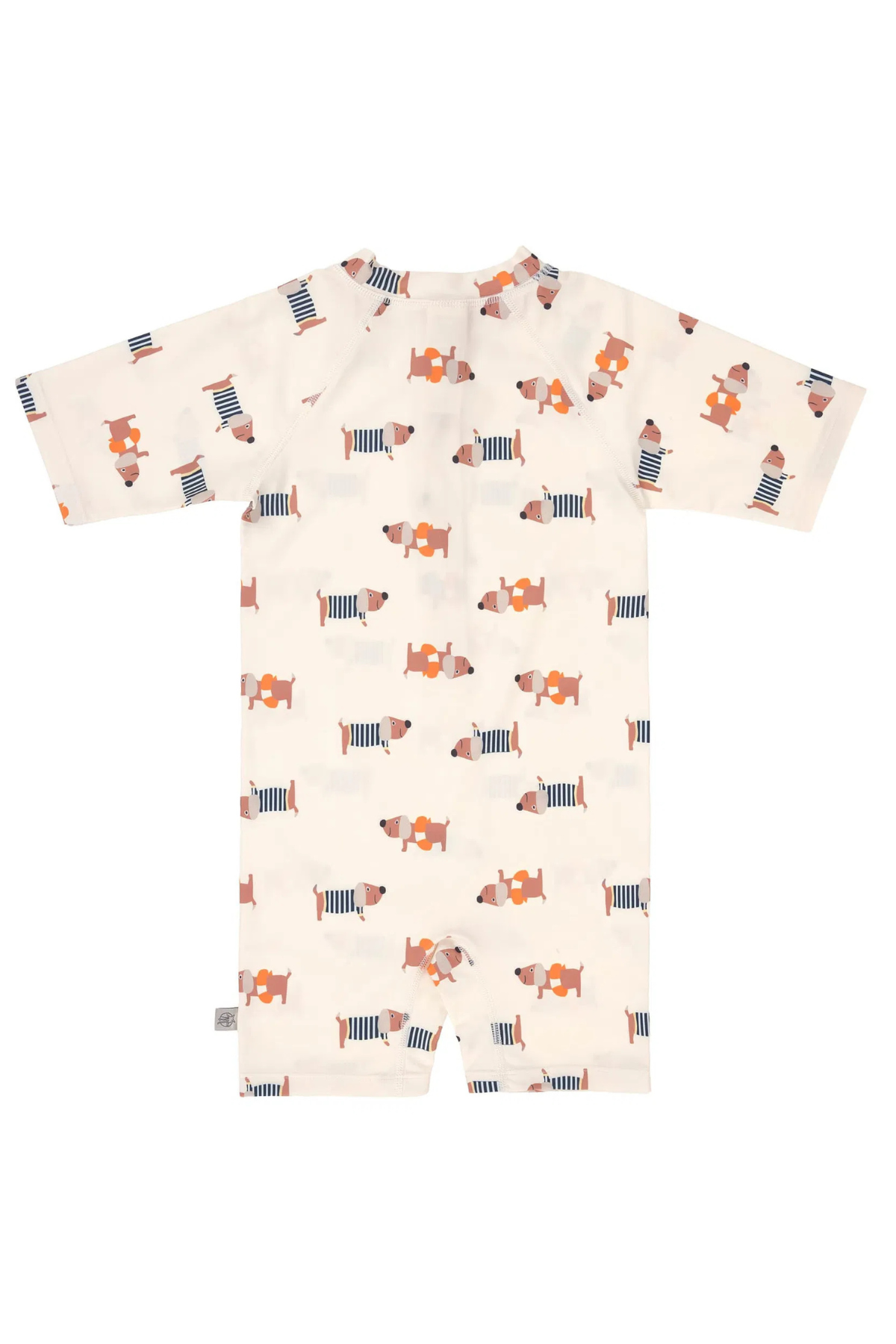 Long Sleeve Sunsuit mit UV-Schutz 60 "Beach Dog" | Orange/Dark Sea