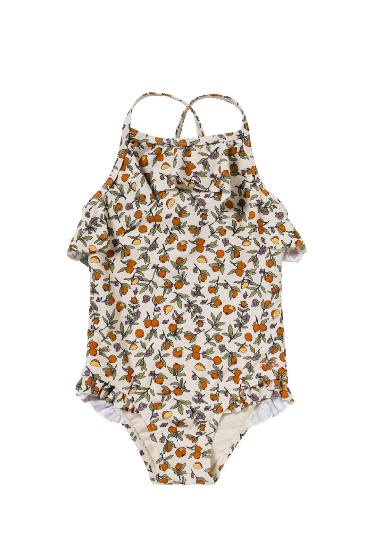 Badeanzug "Pomme Flower" UPF50+ | White Swan