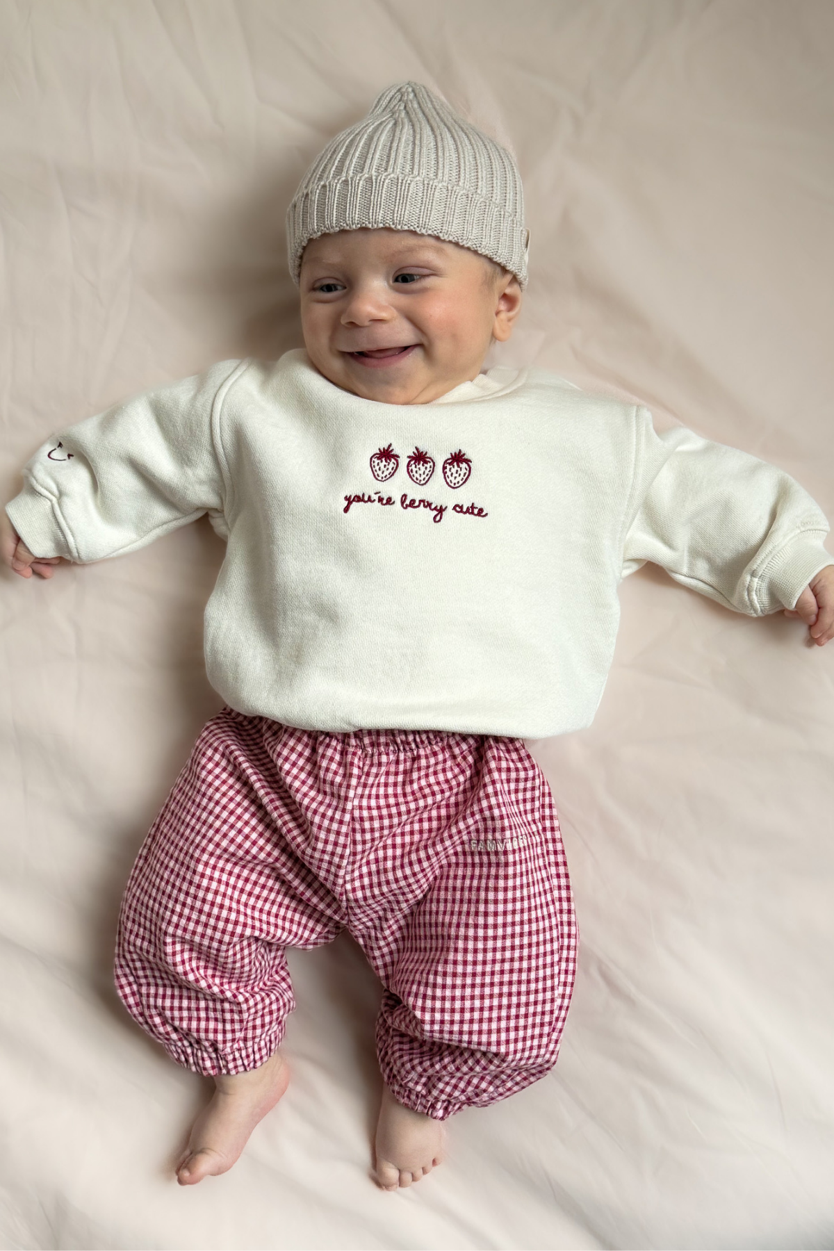 Sweater "Berry Cute" für Babys | beige/red